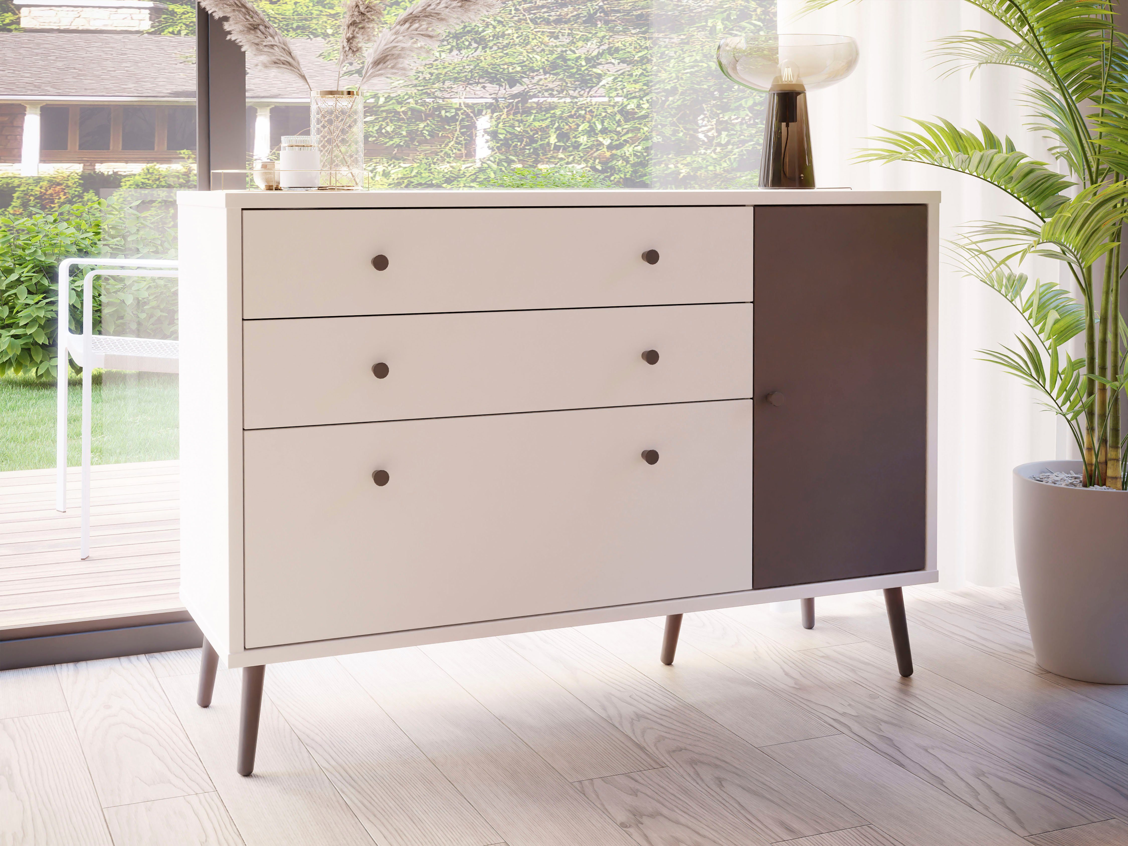 neue by Art FORTE aufzubauen die Möbel Grau Weiß/Uni EasyKlix Harllson Sideboard Wolfram geniale Forte,