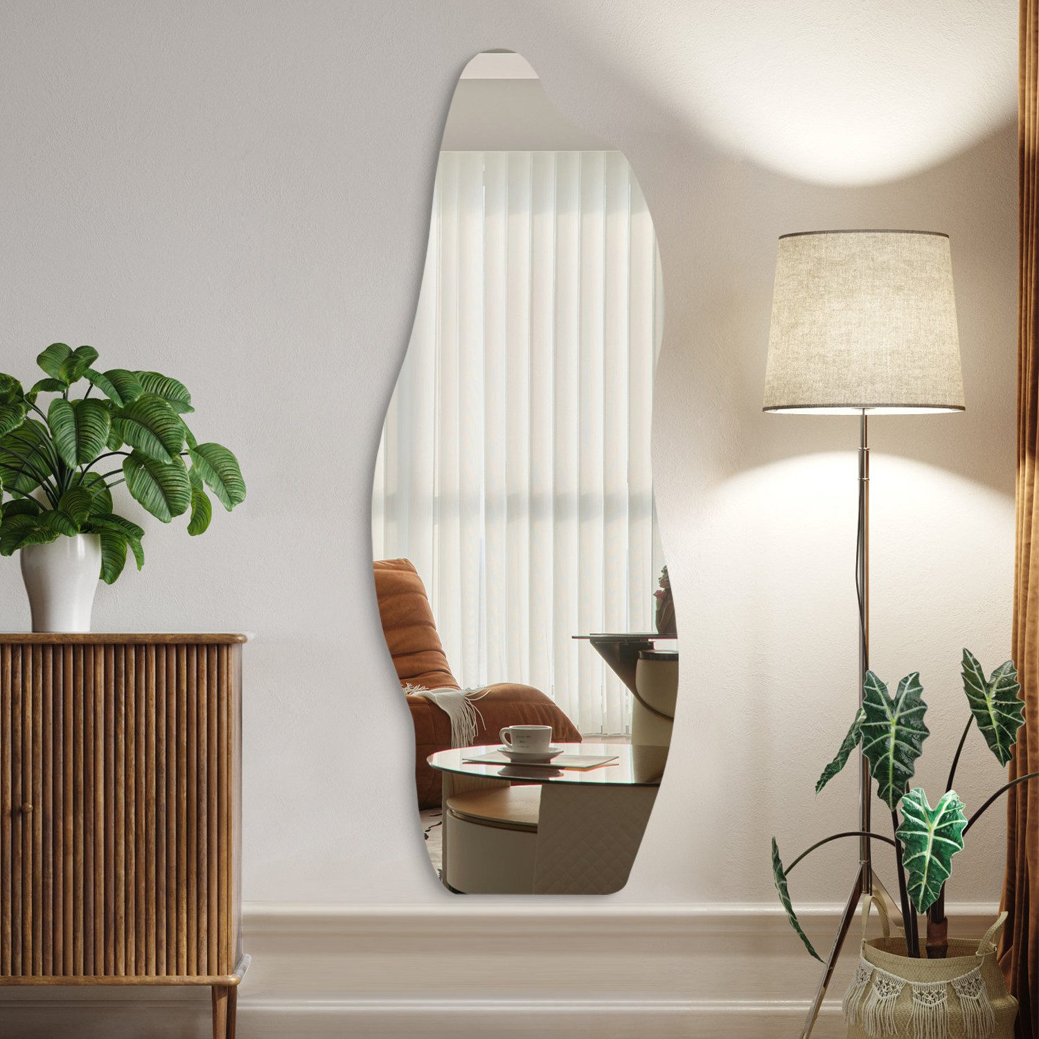 Boromal Spiegel groß Wandspiegel Asymmetrisch für Wohnzimmer Schlafzimmer F günstig online kaufen