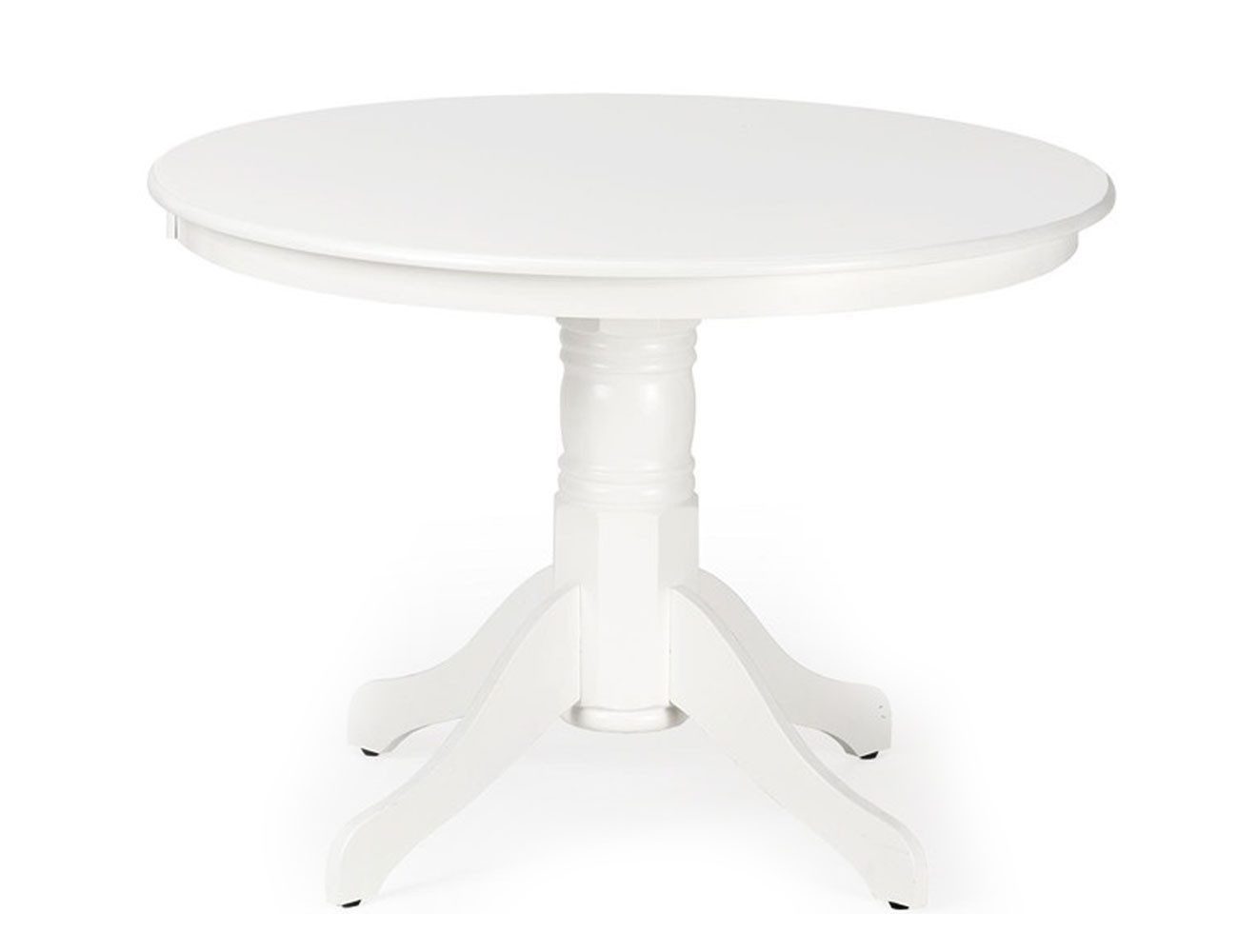 Feldmann-Wohnen Esstisch Gloster (runde Tischplatte 106x106cm, 1-St., moderner Landhausstil, gedrechselter Standfuß), 106x106x75cm weiß