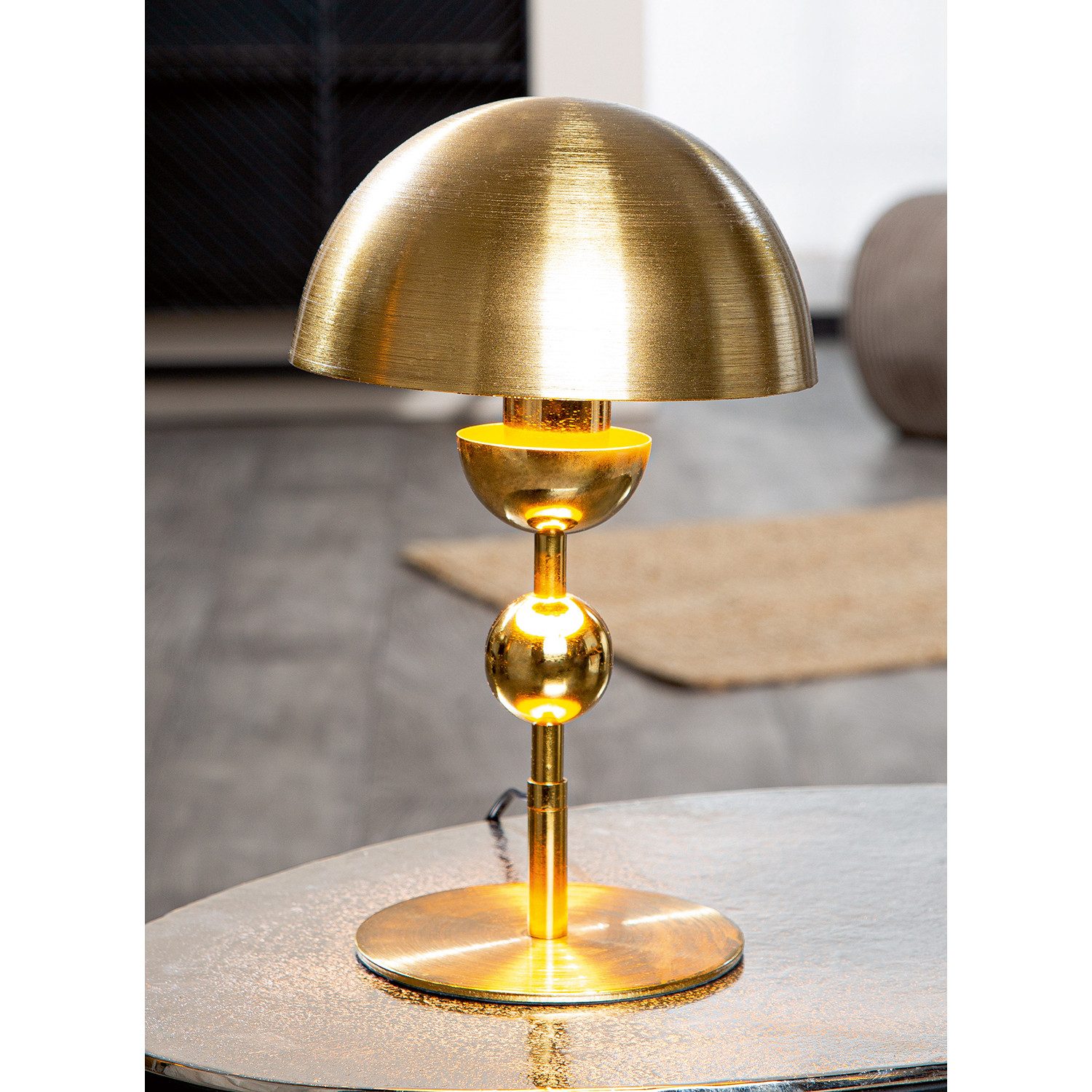 GILDE Tischleuchte METALLIQUE Leuchte - goldfarben - Eisen - Höhe 34cm x Ø 20,5cm - Lampe, Tischlampe - Schreibtischlampe - Nachttischlampe