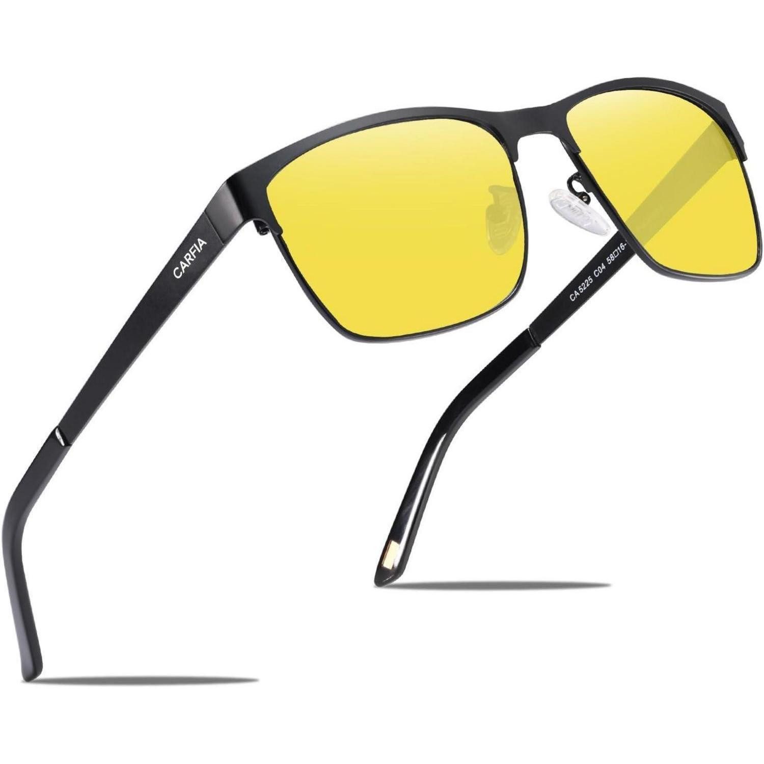 LuxusKollektion Sonnenbrille Sonnenbrille Polarisierte Herren UV400 Metall Sportbrille Gelb