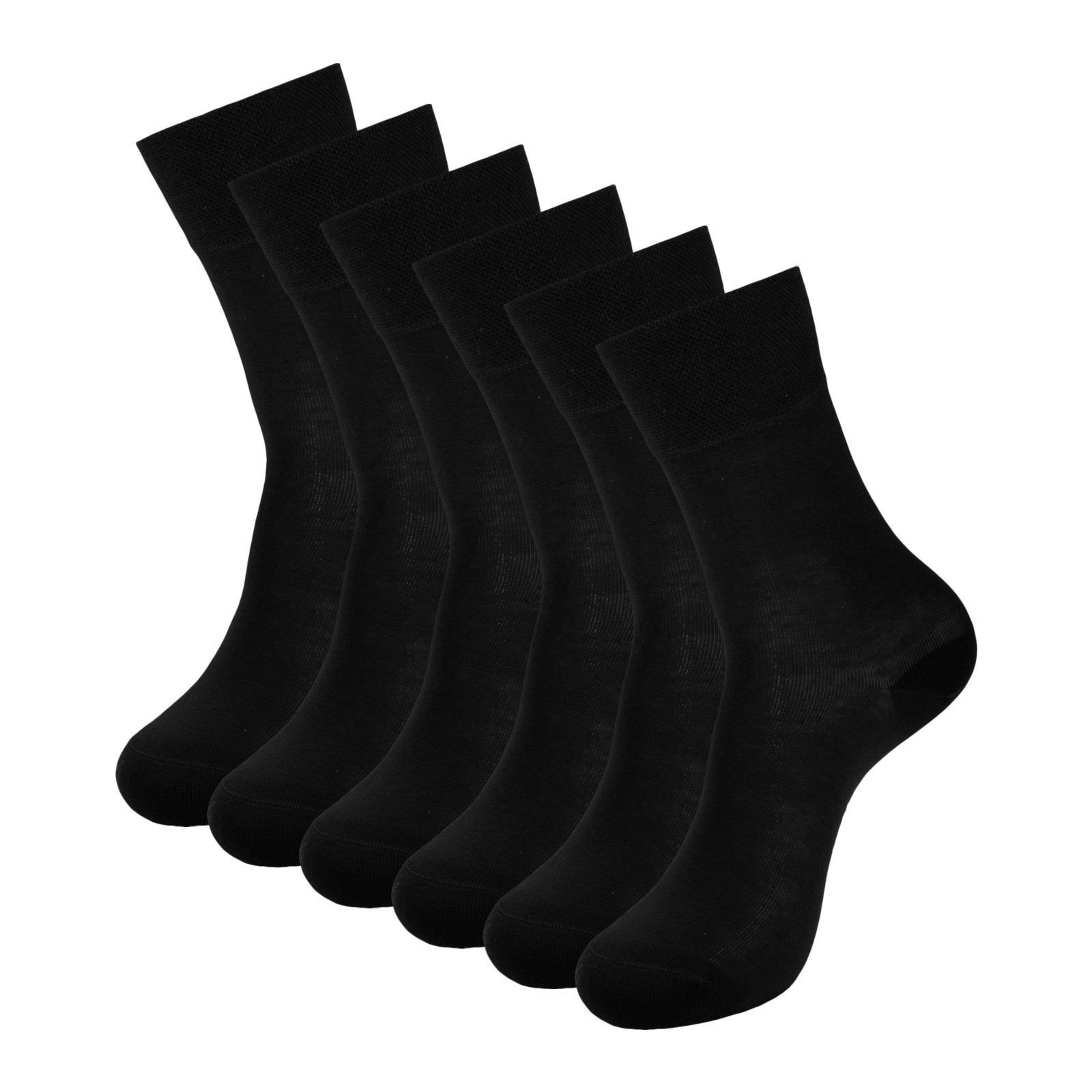 Elbeo Businesssocken Strümpfe (3-Paar) mit Piquée-Bund 9500 schwarz