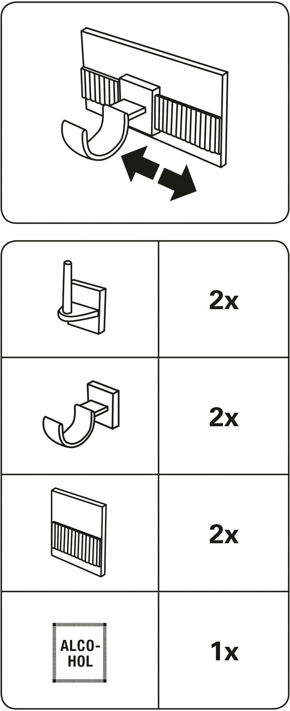 GARDINIA Gardinenstangenhalter Klebehaken Universal, (2-St), Zubehör Vitragestangen/Caféhausstangen – Bild 2 von 4
