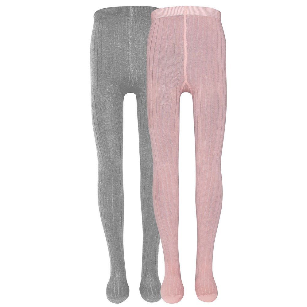 hoher Rippe (2 Baumwollanteil Ewers rosa-grau St. Strumpfhose Strumpfhose 2er-Set)