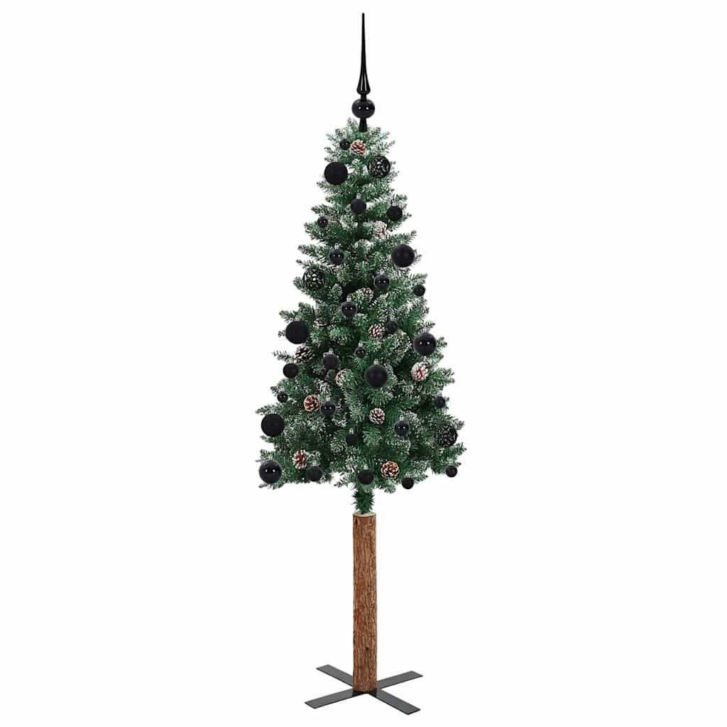 vidaXL LED Baum Schlanker Weihnachtsbaum mit 150 LEDs mit Ständer Grün 150 cm