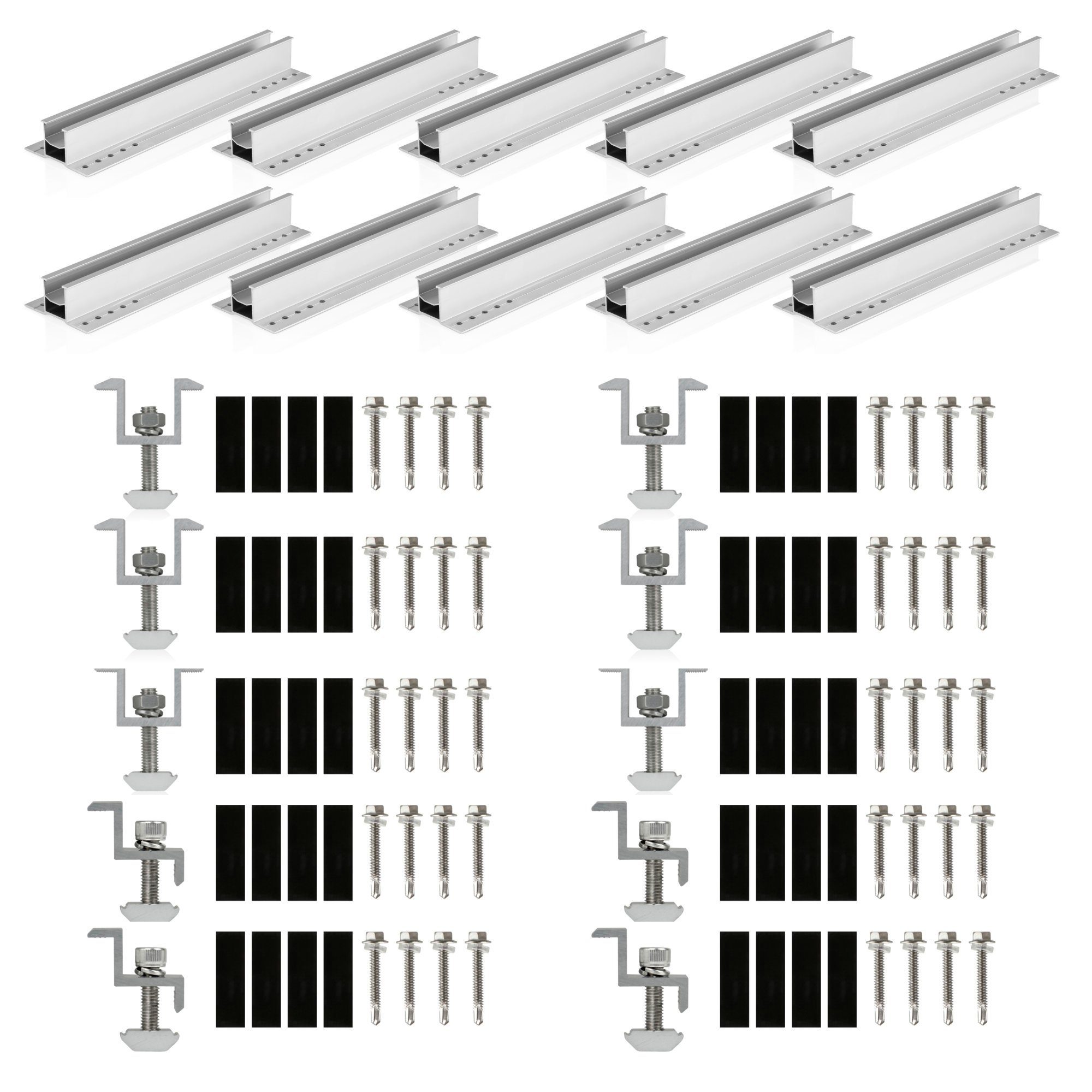 Zelsius Solarmodul Zelsius Solarpanel Halterung für 4 Solarpanele, Solarmodul Halterung, (Set)