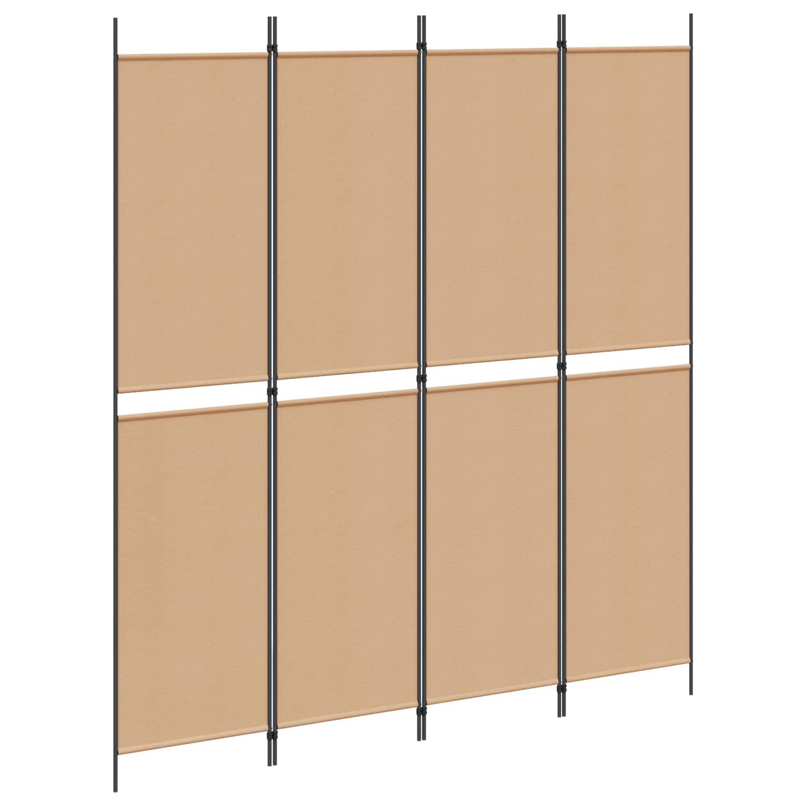vidaXL Raumteiler 4-teiliger Raumteiler Beige 200 x 220 cm Stoff, 1-tlg.