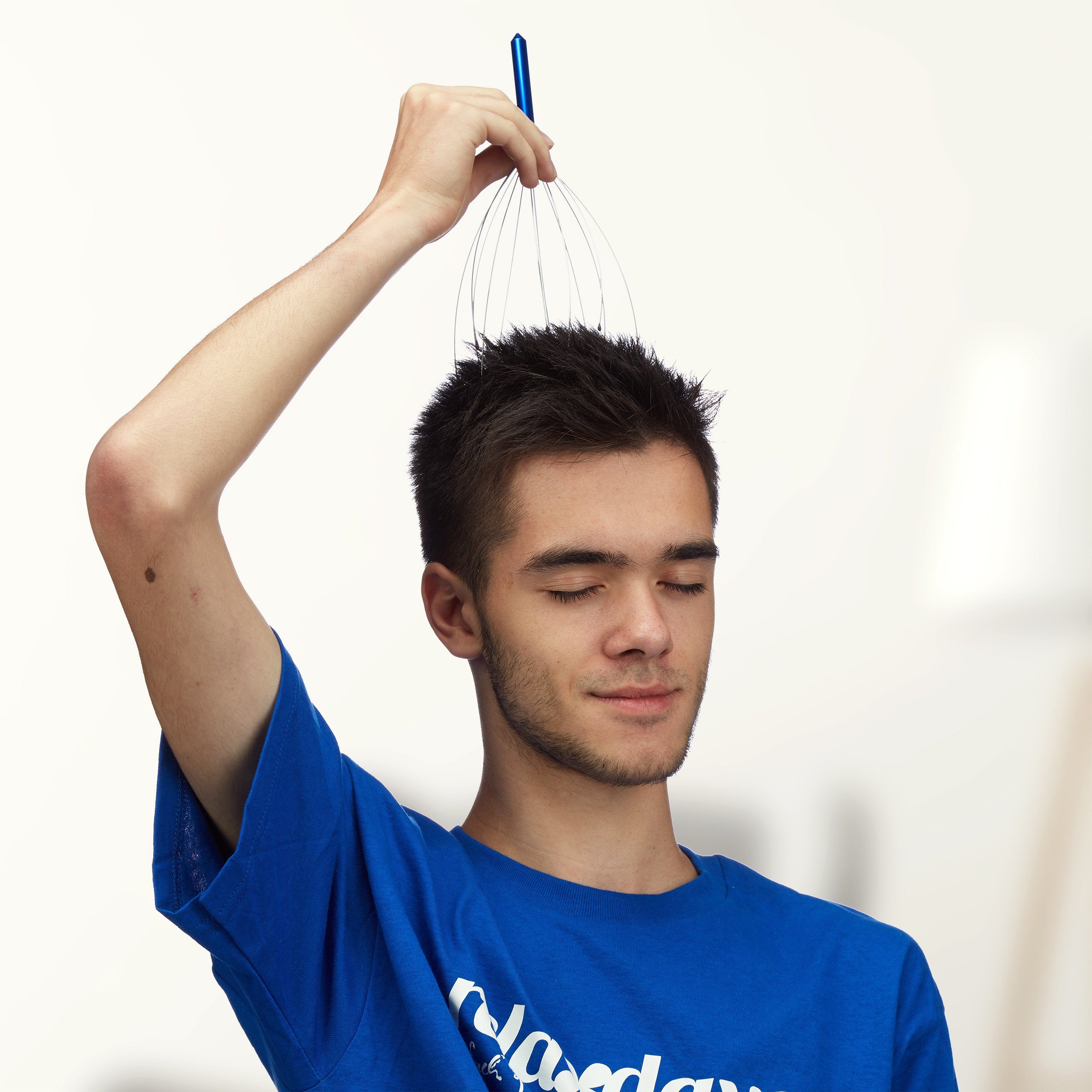 relaxdays Massagebürste 6x Kopfmassagegerät, blau