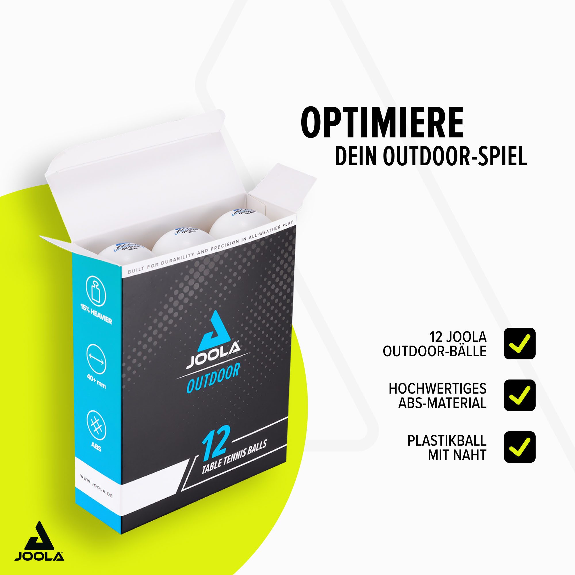 Joola Tischtennisball Outdoor Ball (Packung, 12er-Pack)
