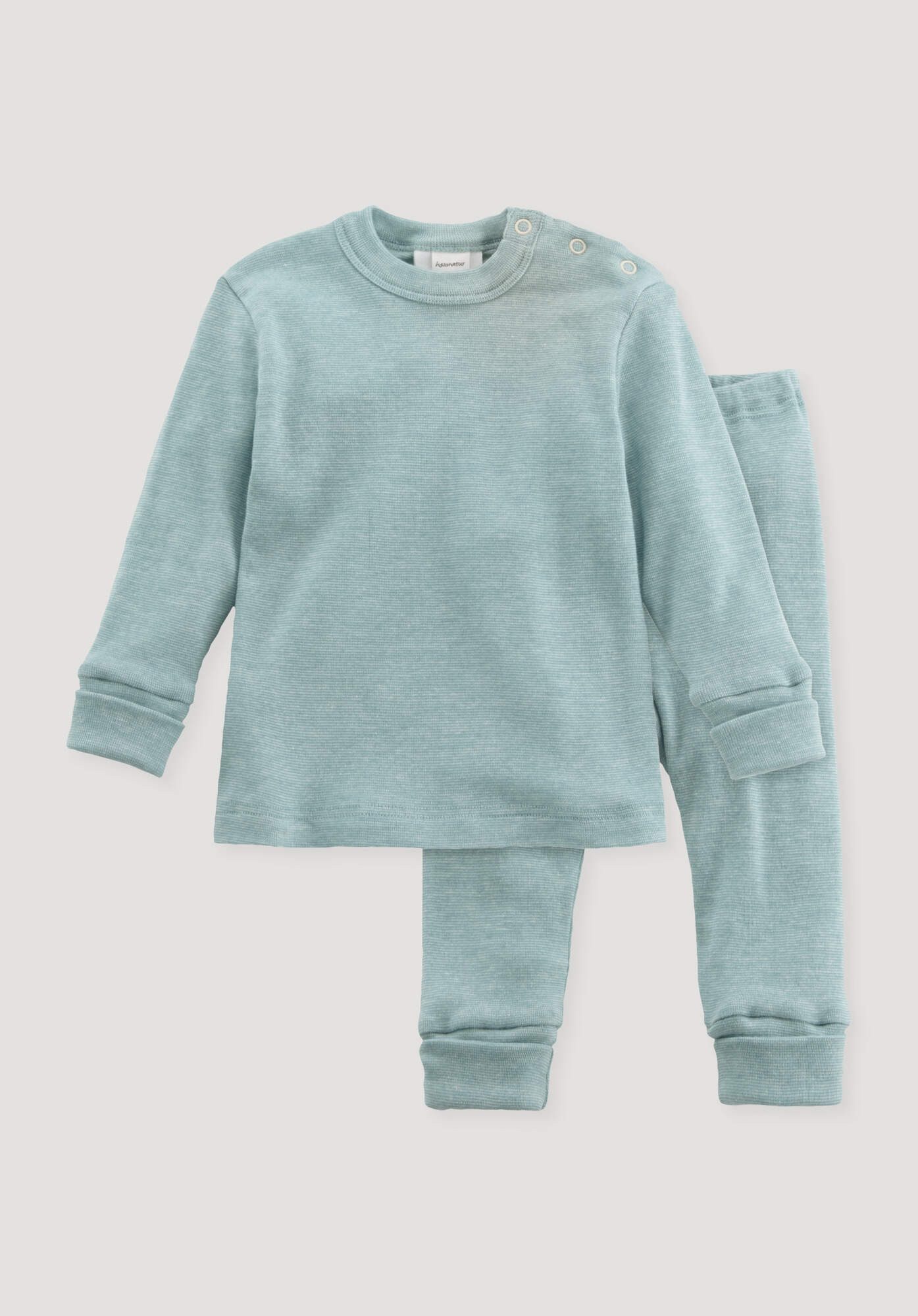 Hessnatur Pyjama aus Bio-Baumwolle mit Merinowolle und Seide (2 tlg)