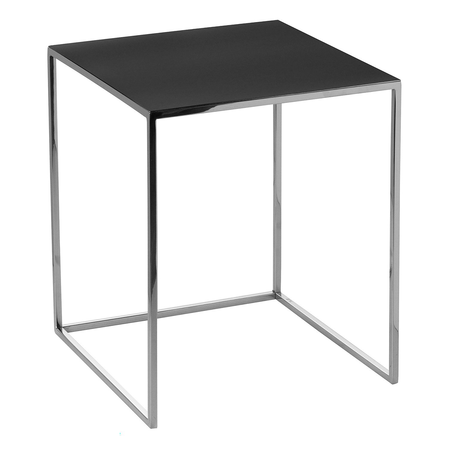 Fink Tabletttisch LORET Beistelltisch 2er Set - H.48cm x B.40cm - schwarz/silber (Dekotisch - kleiner Tisch, Dekotisch - kleiner Tisch), Moderner Sofatisch: Stilvoller Ablagetisch & Couchtisch für Zuhause