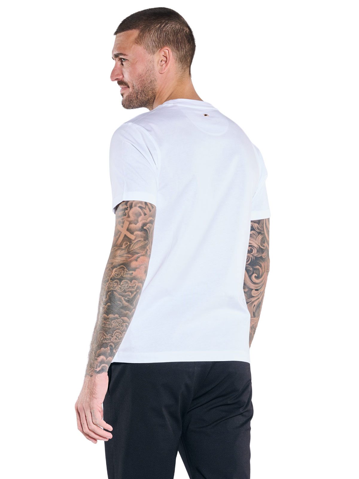 emilio adani T-Shirt Herren Rundhals T-Shirt, Reinweiss