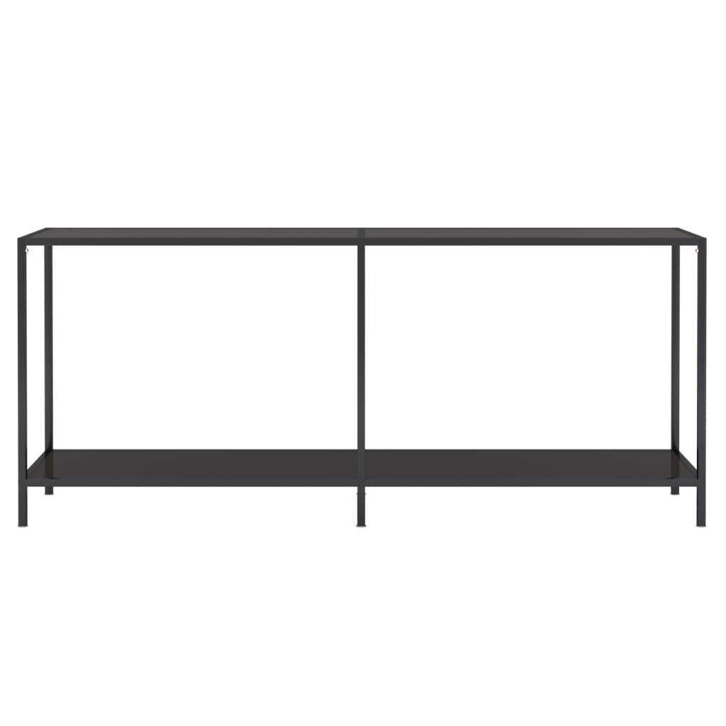 furnicato Beistelltisch Konsolentisch Schwarz cm (1-St) Hartglas 180x35x75,5