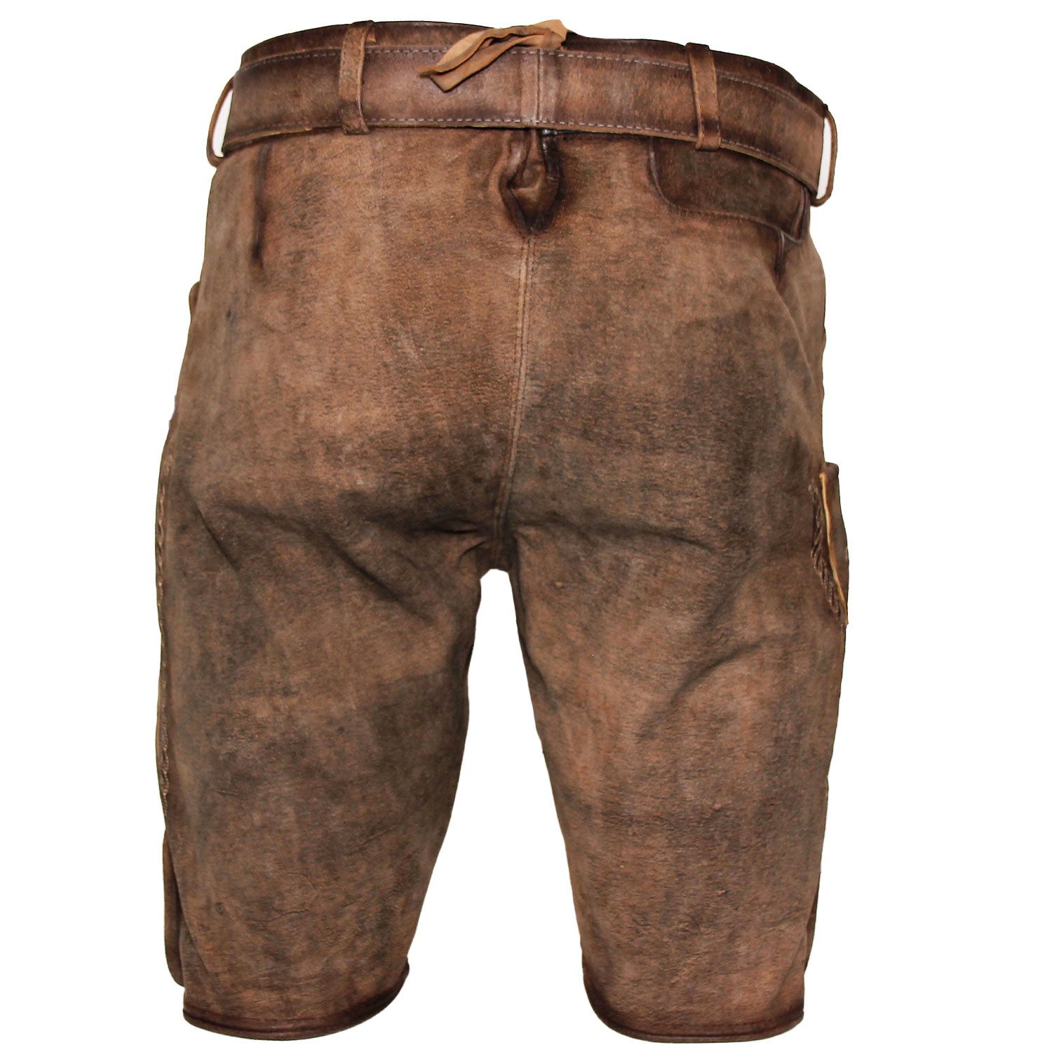 Maddox Trachtenlederhose MADDOX Kurze Herren Lederhose 'Horn' mit Gürtel günstig online kaufen