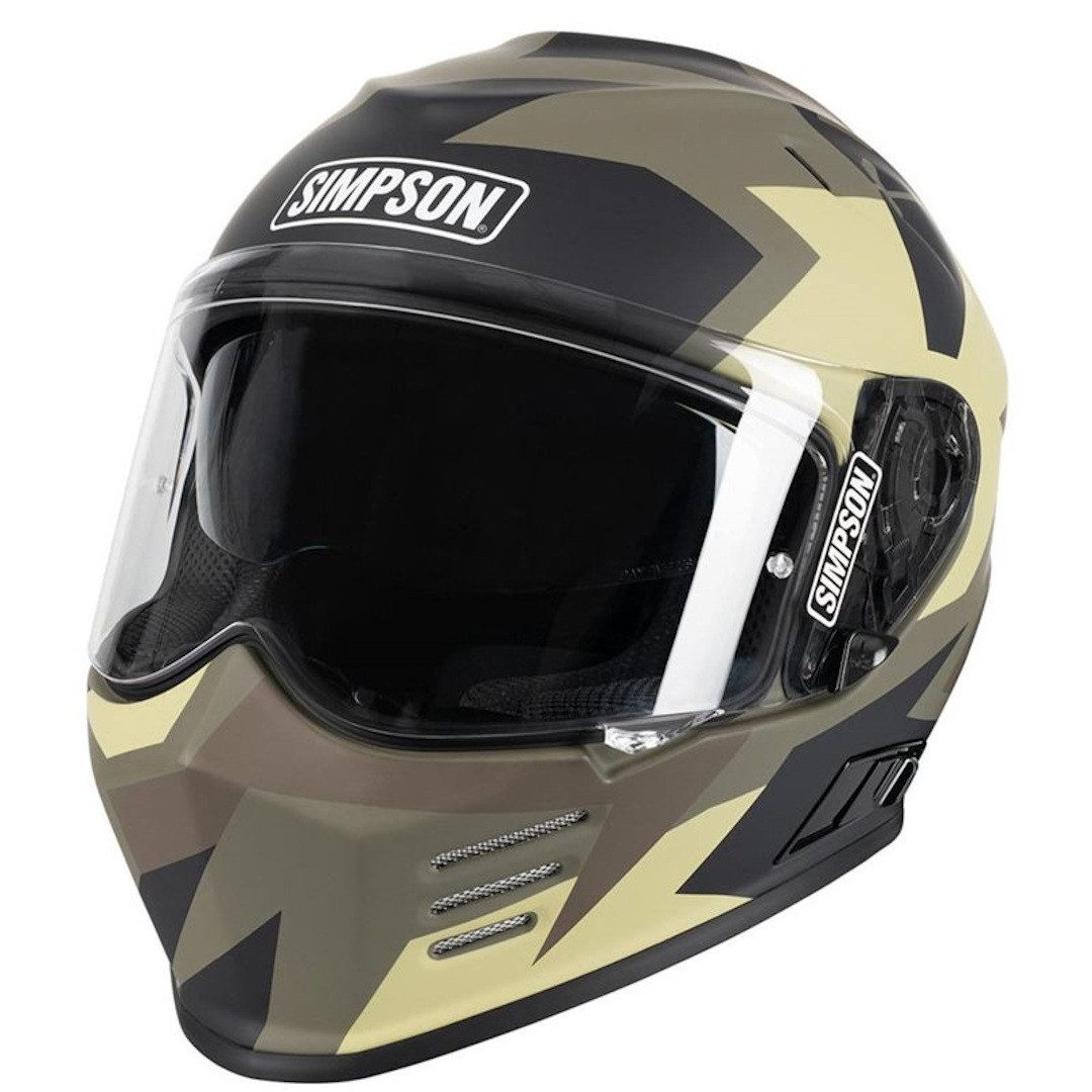 Simpson Motorradhelm Venom Comance 06 Helm, vorbereitet für Kommunikationssystem,integriertes Sonnenvisier