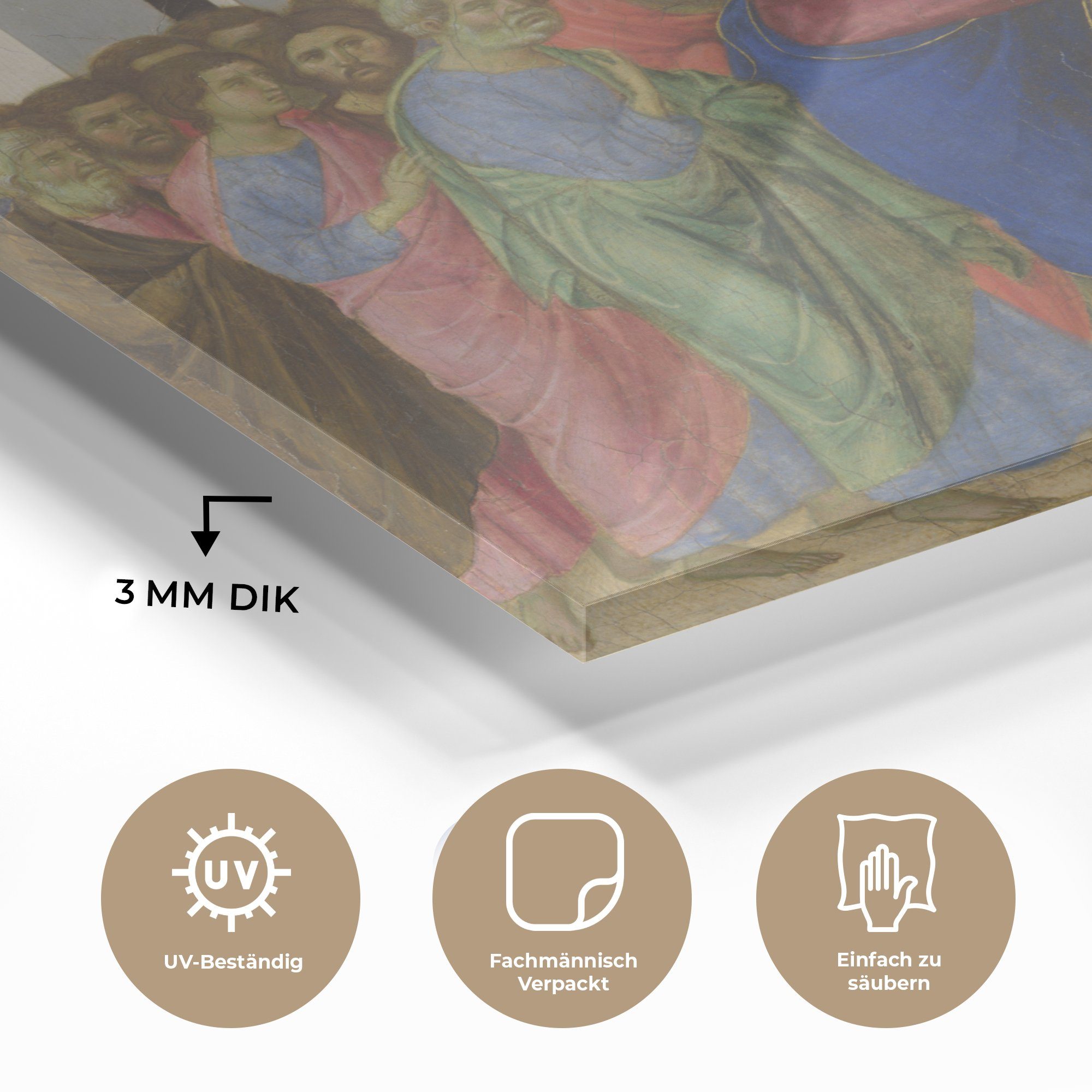 MuchoWow Acrylglasbild Jesus öffnet die geborenen Gemälde Glasbilder auf (1 von, Wanddekoration auf St), Foto Bilder - Glas Wandbild - Glas blind Augen - Mannes - eines