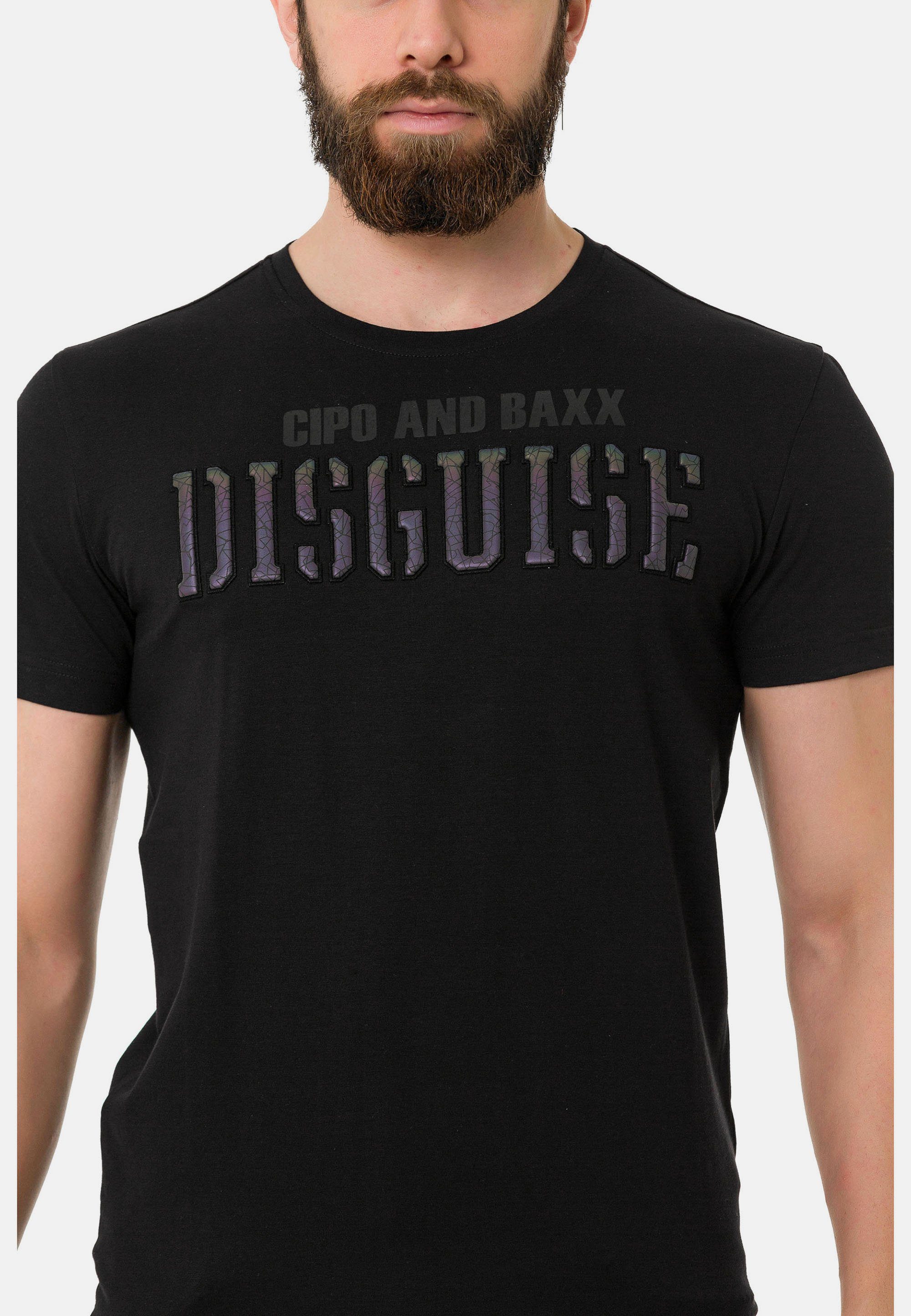 mit T-Shirt schwarz Cipo coolem Baxx & Print