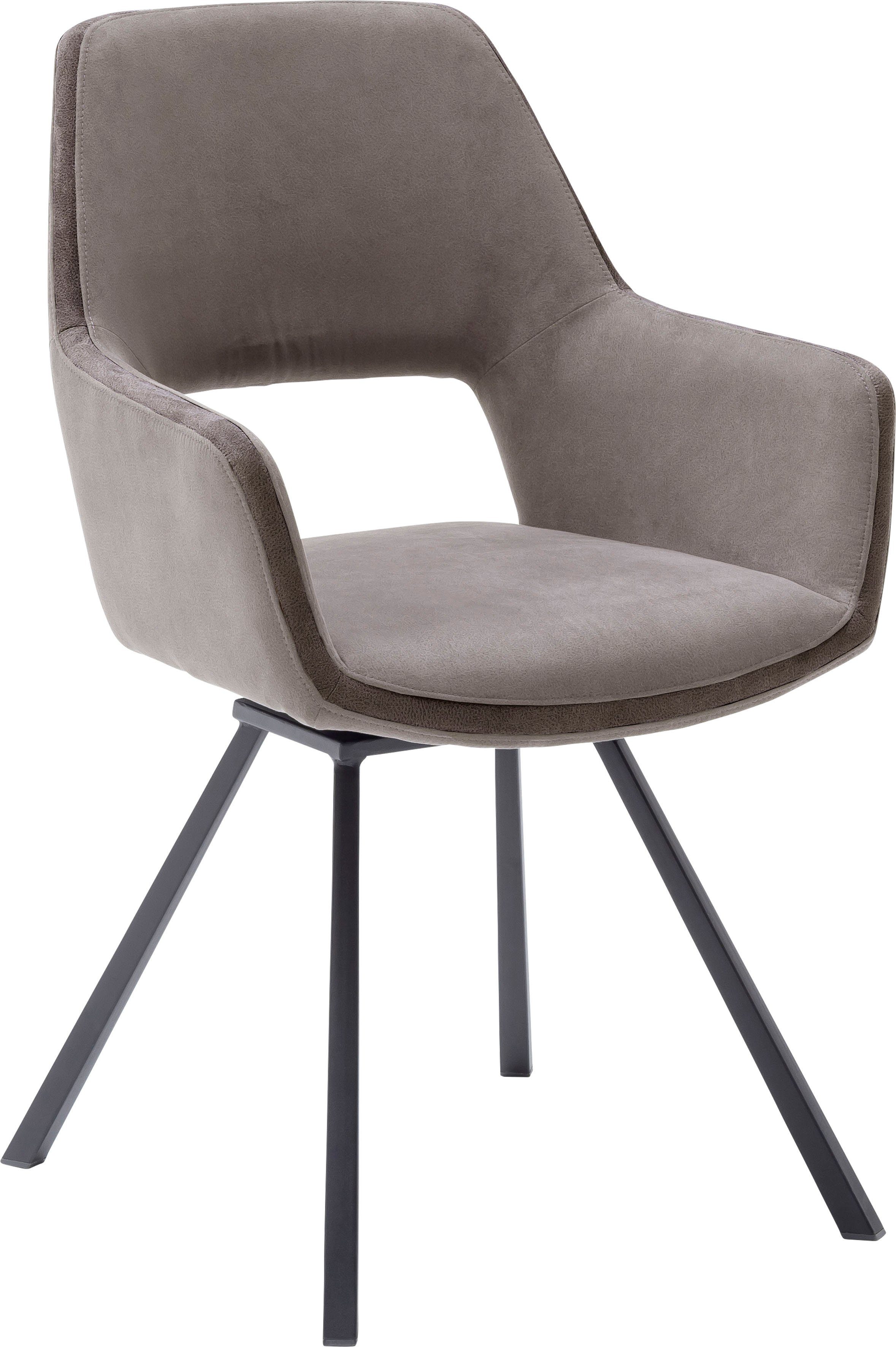 MCA furniture Esszimmerstuhl Bayonne (Set, 2-er 120 Cappuccino-Schlamm Set, kg | Cappuccino 180°drehbar mit 2 Stuhl Nivellierung, belastbar bis St)