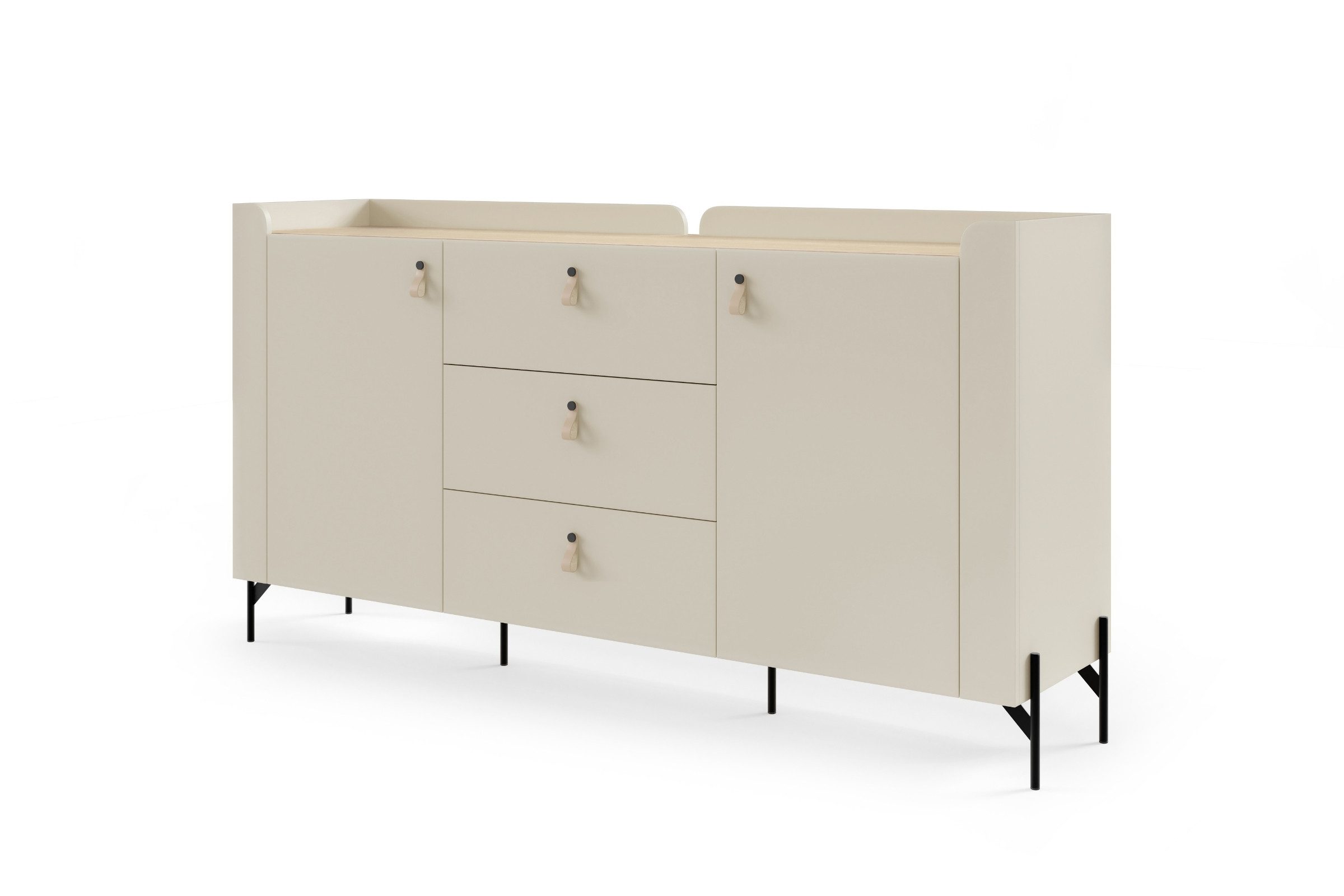 Deine Möbel 24 Kommode SOVI 05 180 cm breit, mit 2 Schrankfächern und 3 Schubladen (Set, 1 St., SOVI