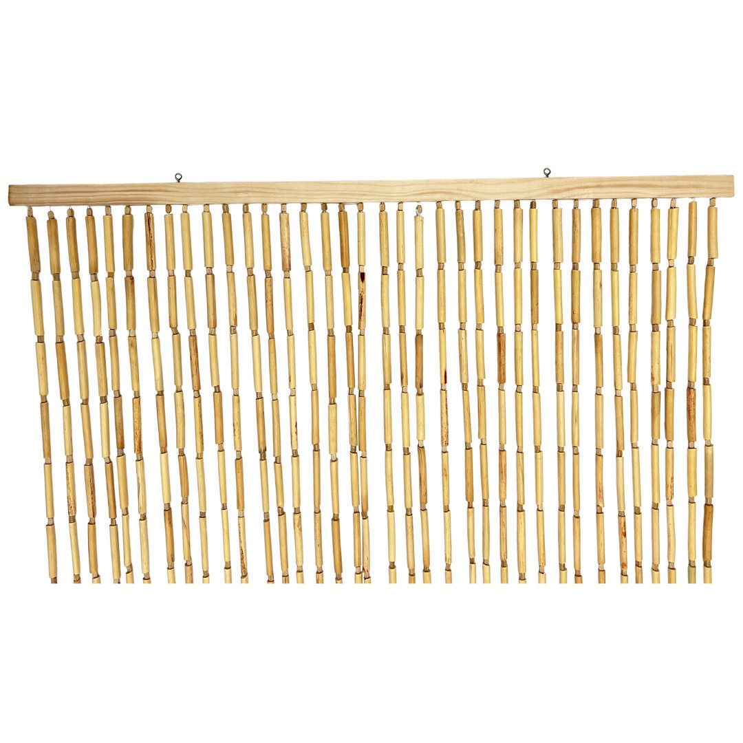 abc HOME Türvorhang Bambus Holz 90x200cm – Sichtschutz & Insektenschutz mit 40 Strängen