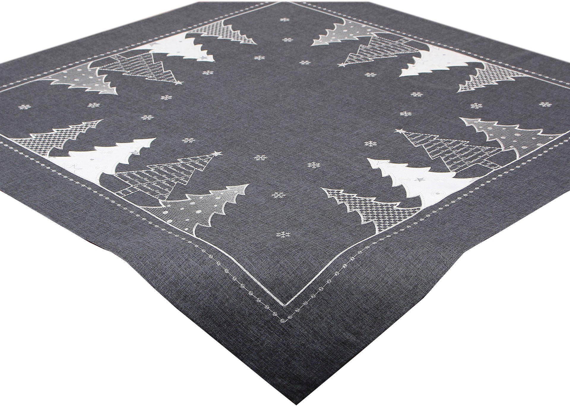 Delindo Lifestyle Mitteldecke Tannenbaum (1-tlg), Glattes Gewebe, bestickt – Bild 2 von 3
