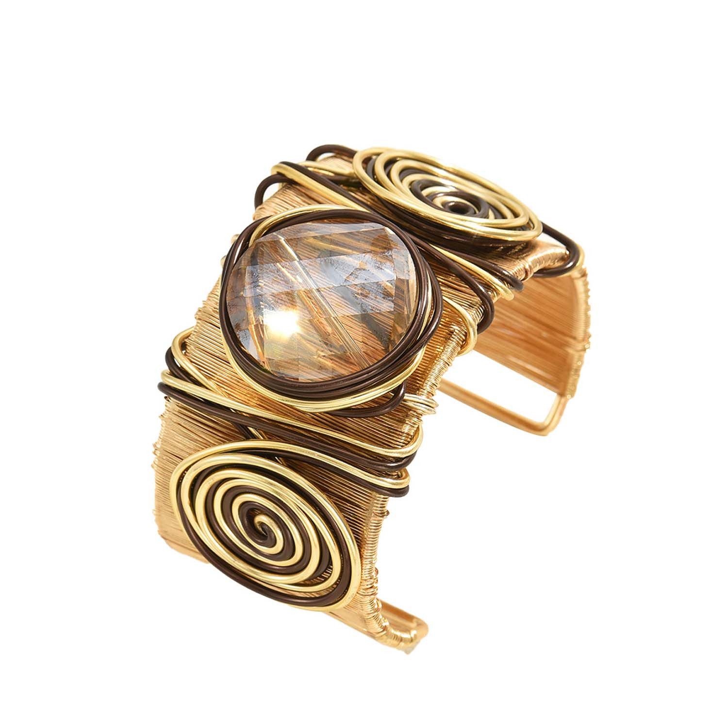 trends for living Armband Damenarmband mit einzigartigem spiralförmigem Edelstein-Fassungsdesign