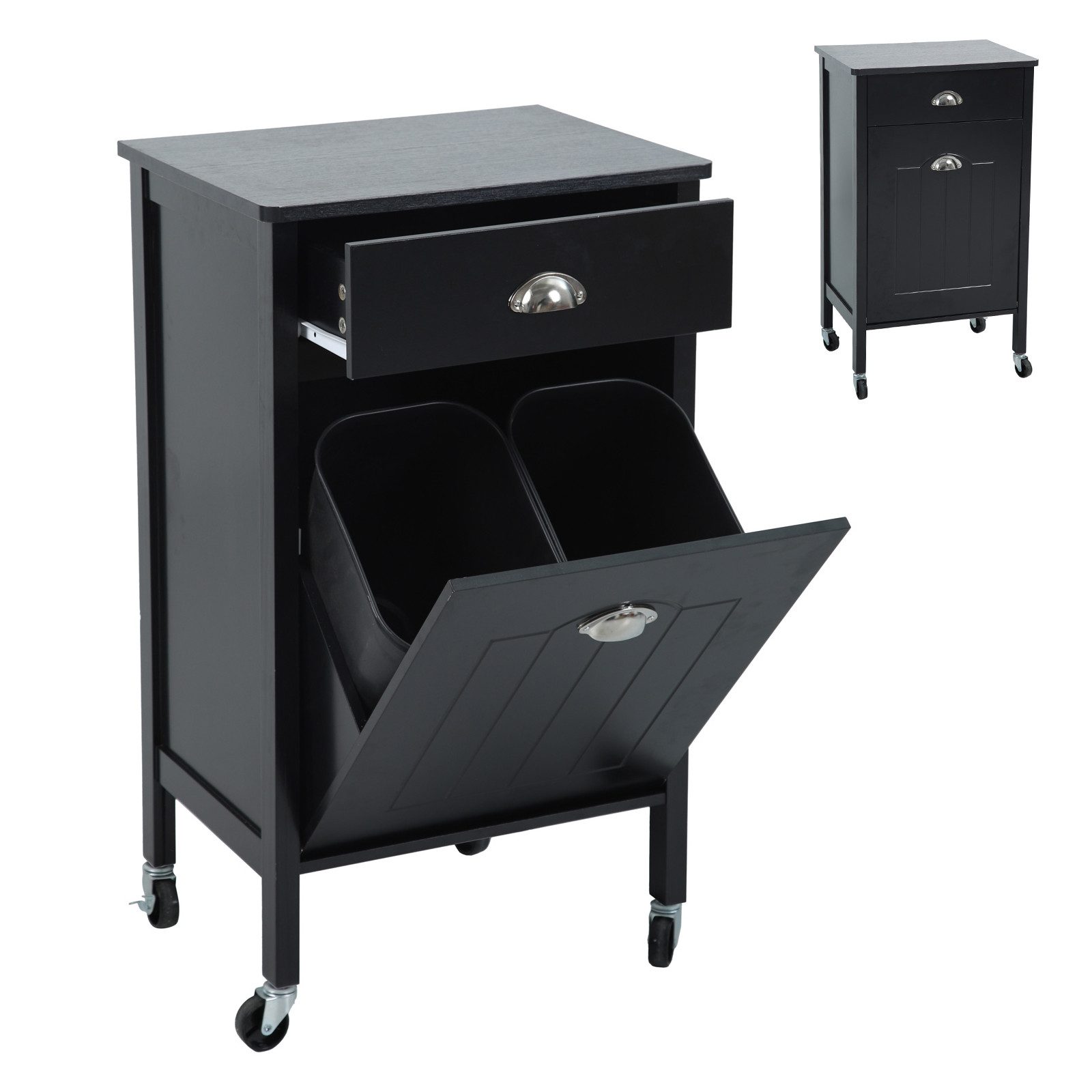 SVITA Küchenwagen 2 Behälter, (1), 2 Inneneimer, Schublade, Rollwagen, Müll günstig online kaufen