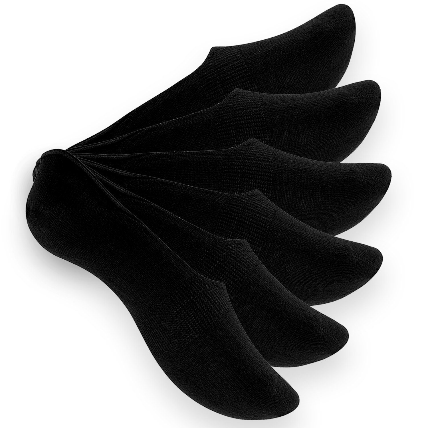 Reslad Füßlinge Reslad Unsichtbare Sneaker Socken (6xPaar) Damen & Herren mit Silikonp (6-Paar) rutschfeste unsichtbare Füßlinge Unisex schwarz