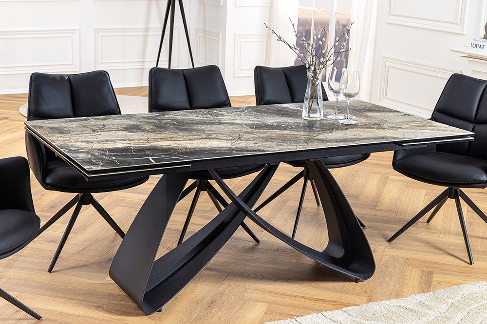 riess-ambiente Esstisch INFINITY 180-220-260cm taupe – Keramik, Marmor-Design, Metall (Einzelartikel, 1-St), ausziehbar für flexible Nutzung – ideal für bis zu  – Bild 4 von 5