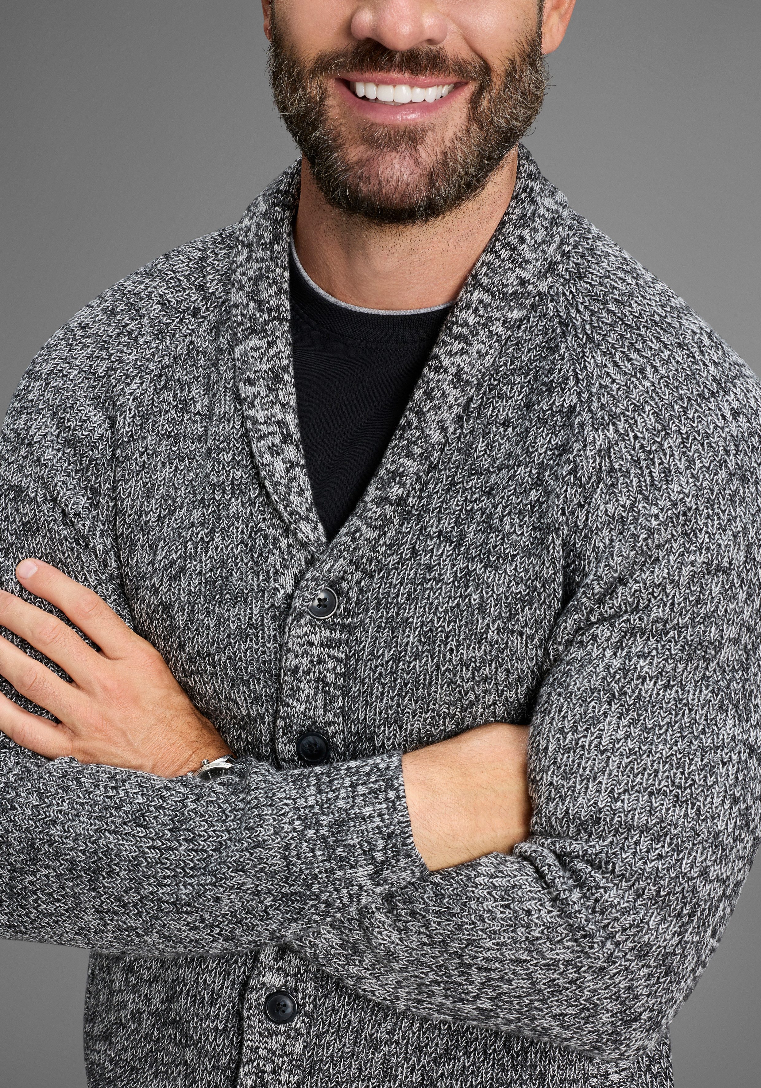 Man's World Strickjacke Neue Kollektion! Mit Knopfleiste und Taschen melier günstig online kaufen