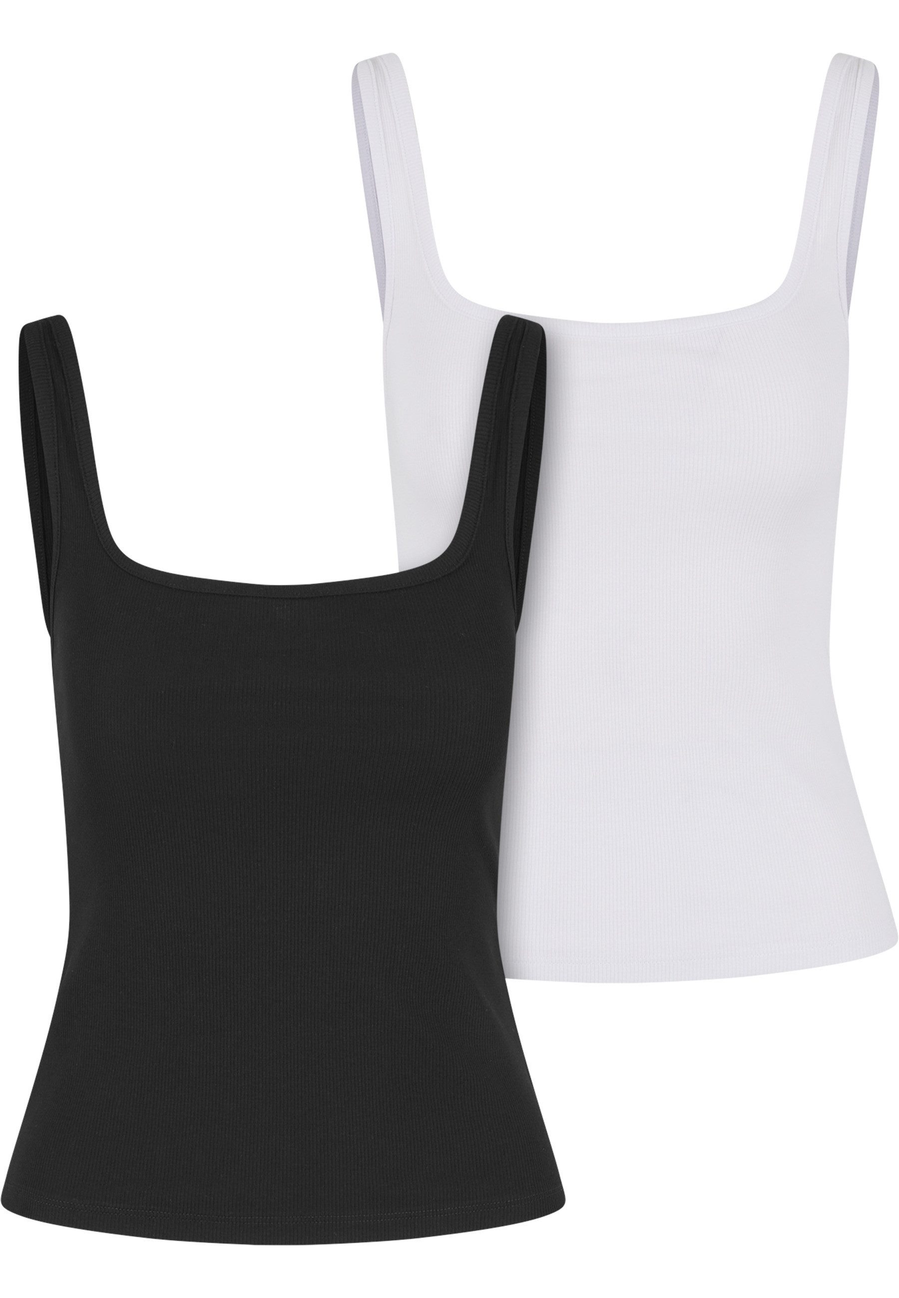 URBAN CLASSICS Tanktop Urban Classics Ladies Wide Neck Rib Top 2-Pack günstig online kaufen