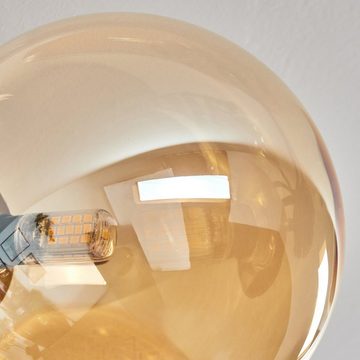 hofstein Deckenleuchte Deckenlampe aus Metall/Glas in Schwarz/Goldfarben/Bernsteinfarben, ohne Leuchtmittel, moderne Leuchte mit Glasschirmen (15 cm), 6 x G9, ohne Leuchtmittel