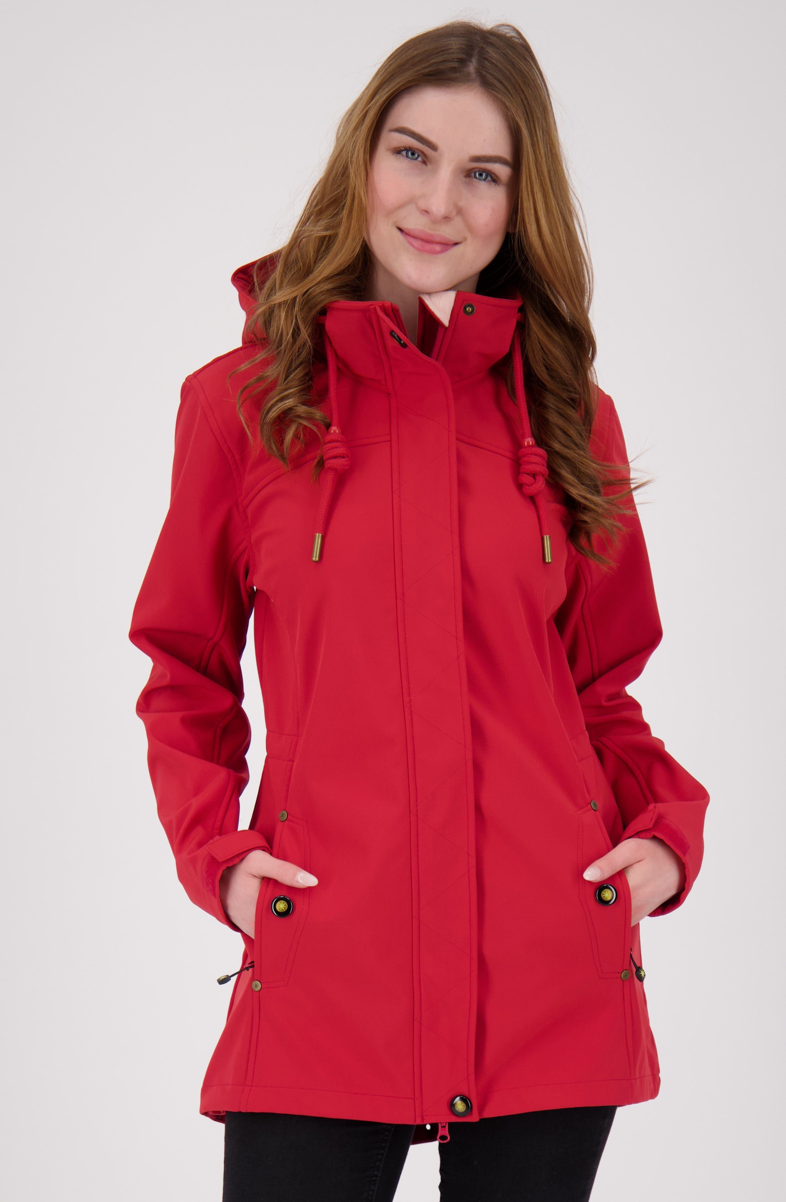 WOMEN ANKERGLUT auch erhältlich, Softshelljacke abnehmbarer DEPROC Mit Großen #ANKERGLUTBRISE Active CS in red Kapuze Größen