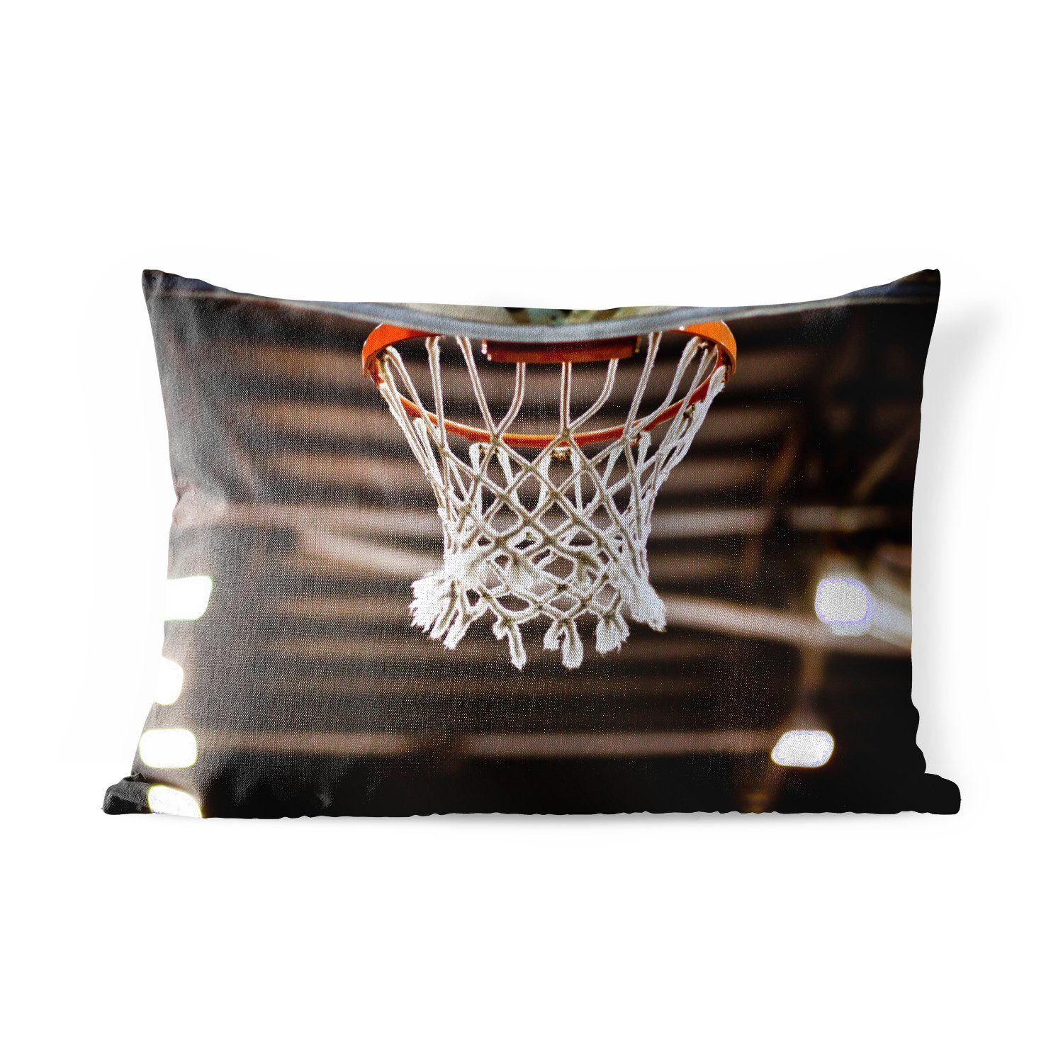 MuchoWow Dekokissen Ein Basketballnetz aus einem Korb, Outdoor-Dekorationskissen, Polyester, Dekokissenbezug, Kissenhülle