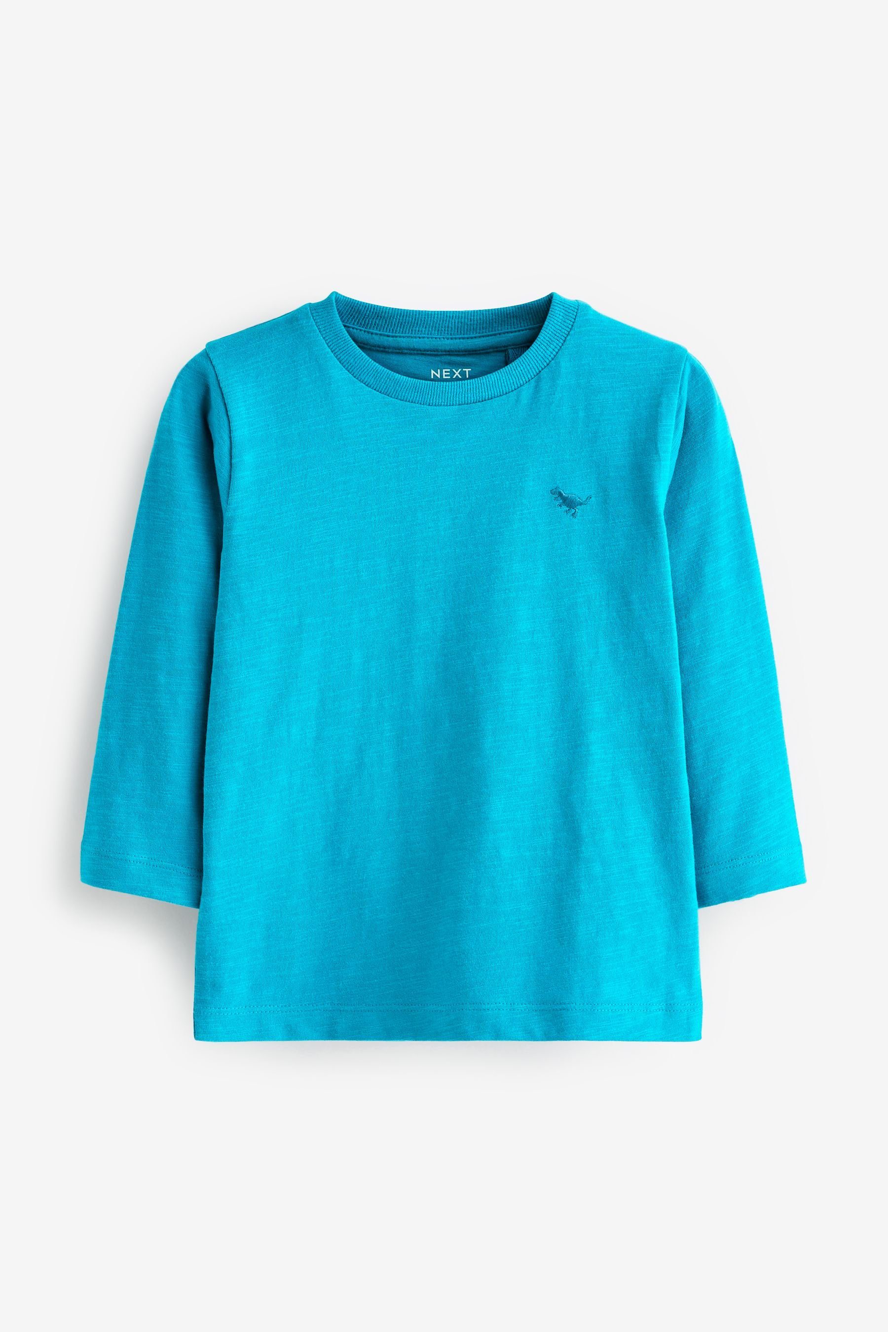 Next Langarmshirt Einfarbiges Shirt (1-tlg) Turquoise Blue