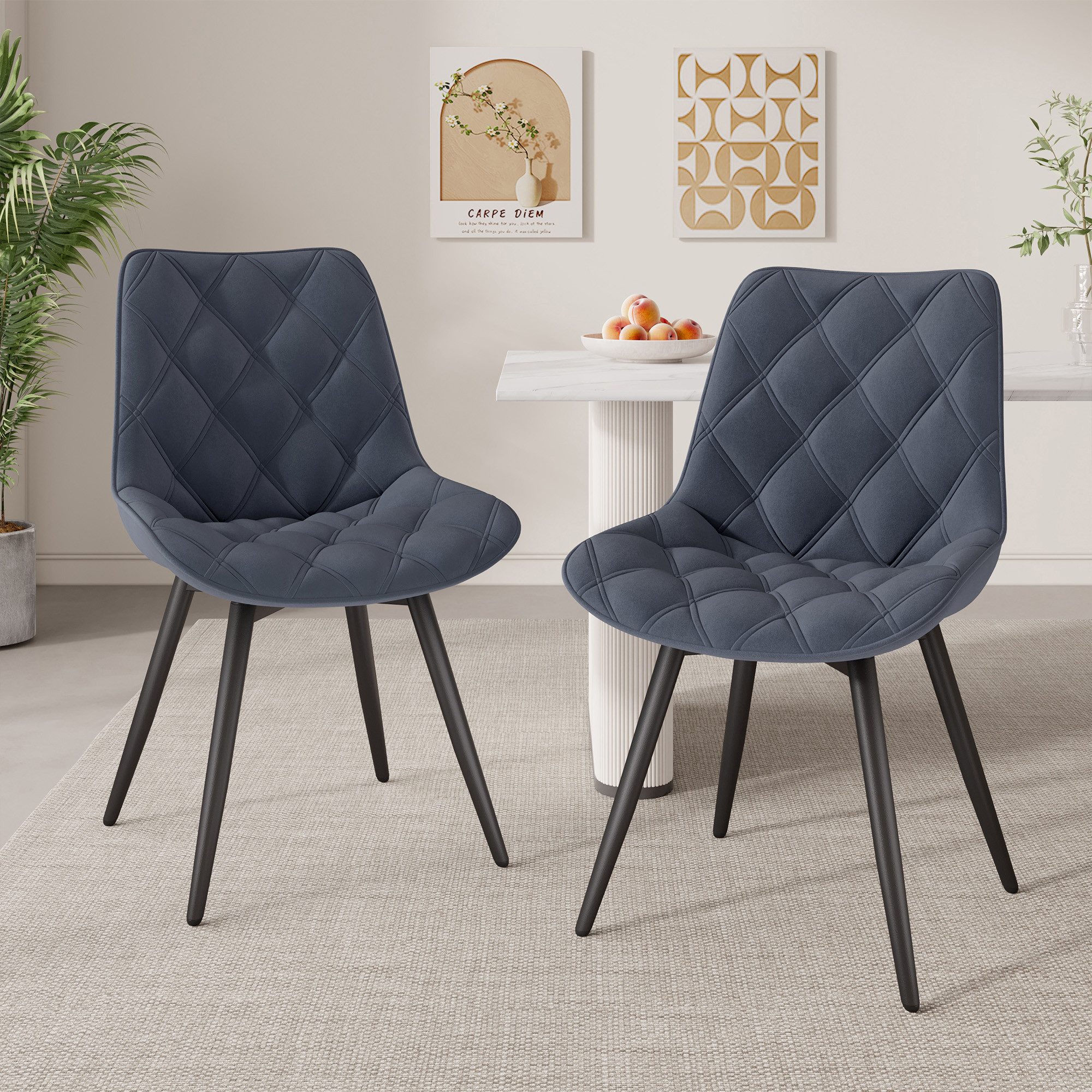 HawthyHome Esszimmerstuhl 2er-Set 360° Drehbar – Moderner Polsterstuhl für Wohnzimmer, Küche (2 St), 360° Drehbar
