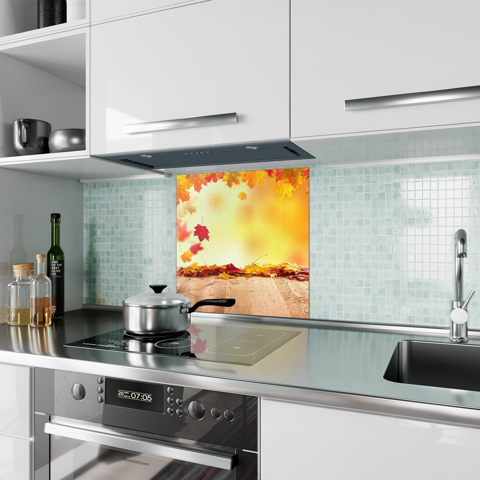 Spritzschutz Herbstlich Motiv Glas Primedeco Küchenrückwand Küchenrückwand mit