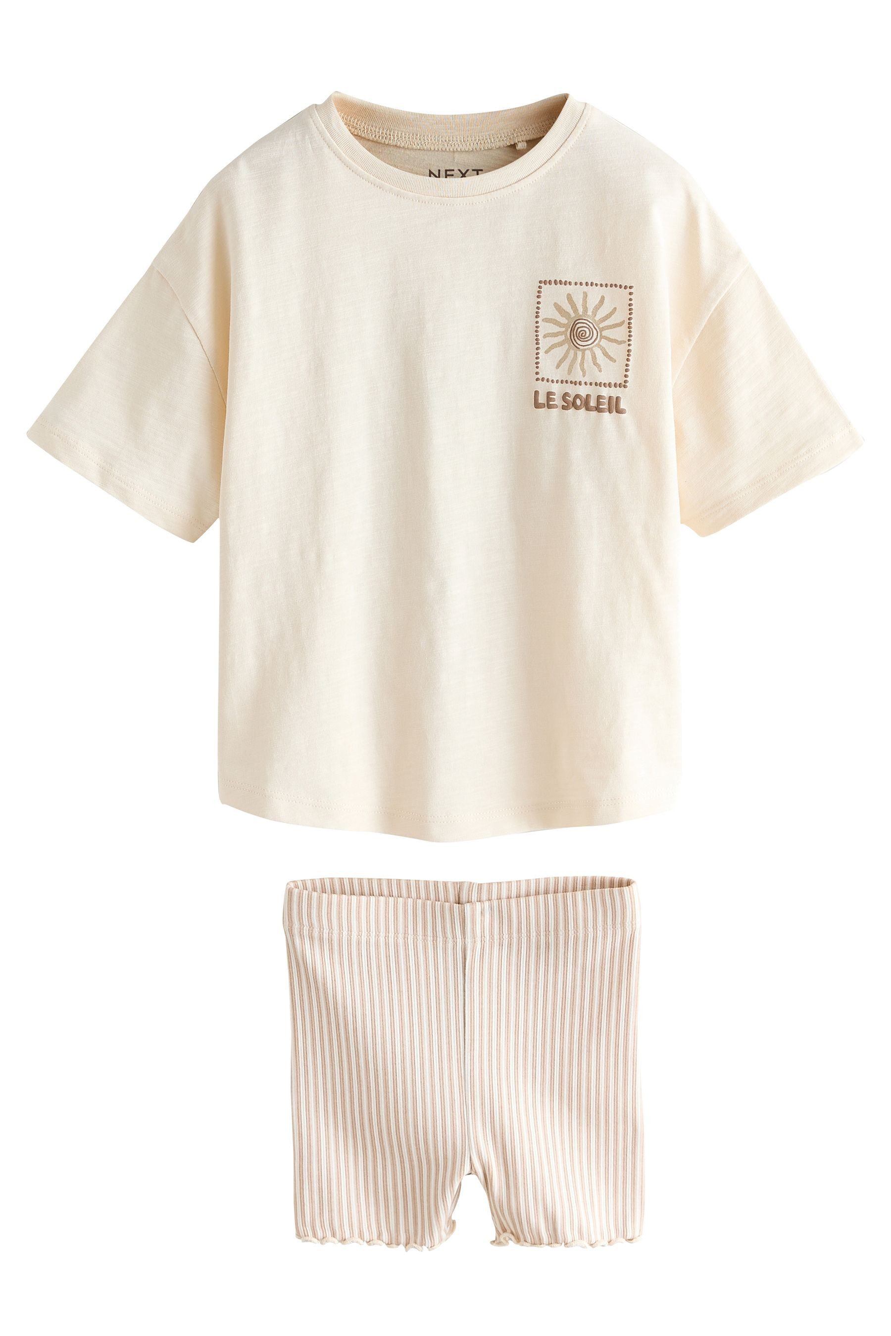 Next Shirt & Shorts Kurzarm-T-Shirt und Radlershorts im Set (2-tlg)