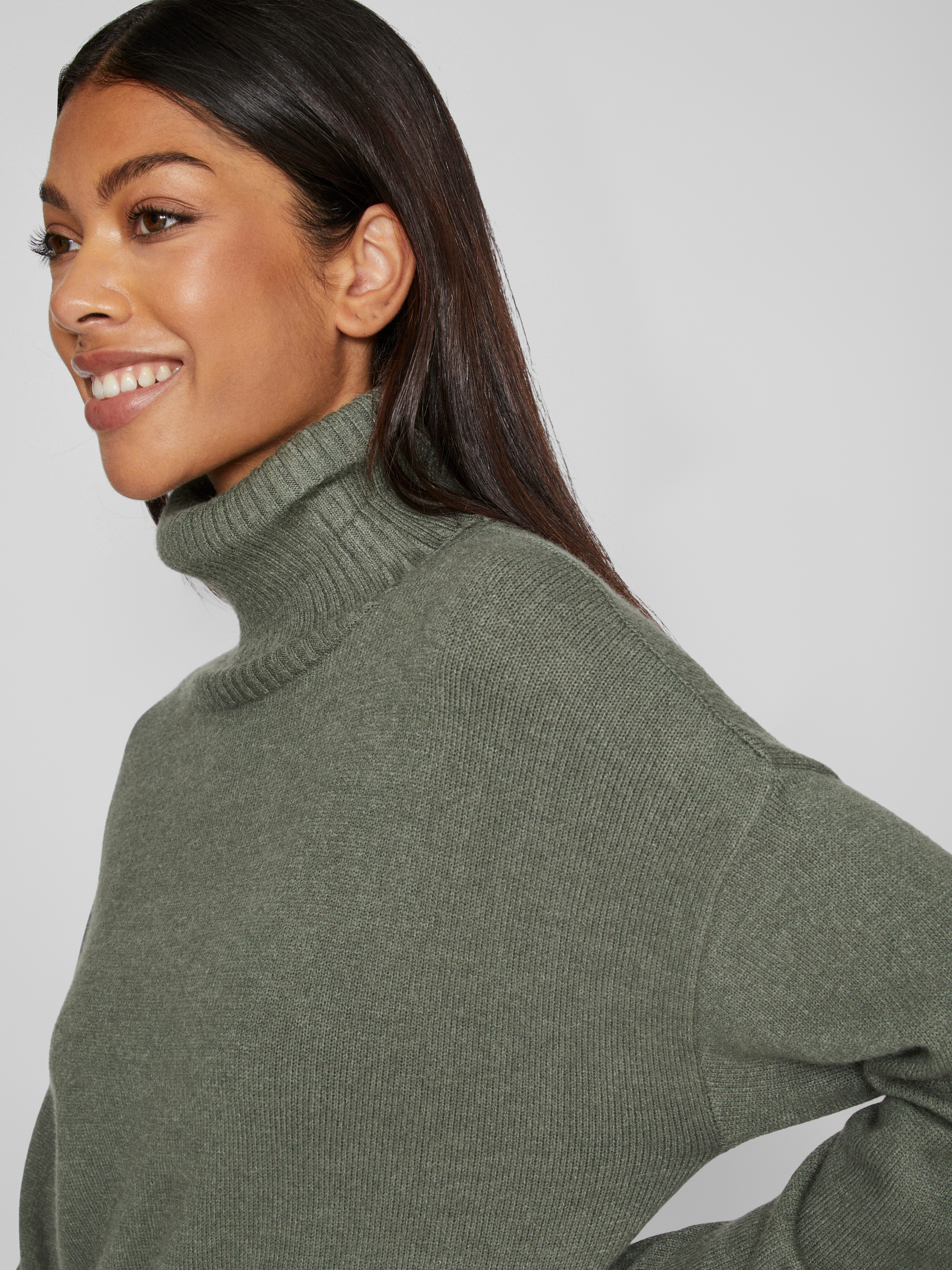 Vila Strickkleid VIRIL ROLL NECK L/S MIDI DRESS - NOOS