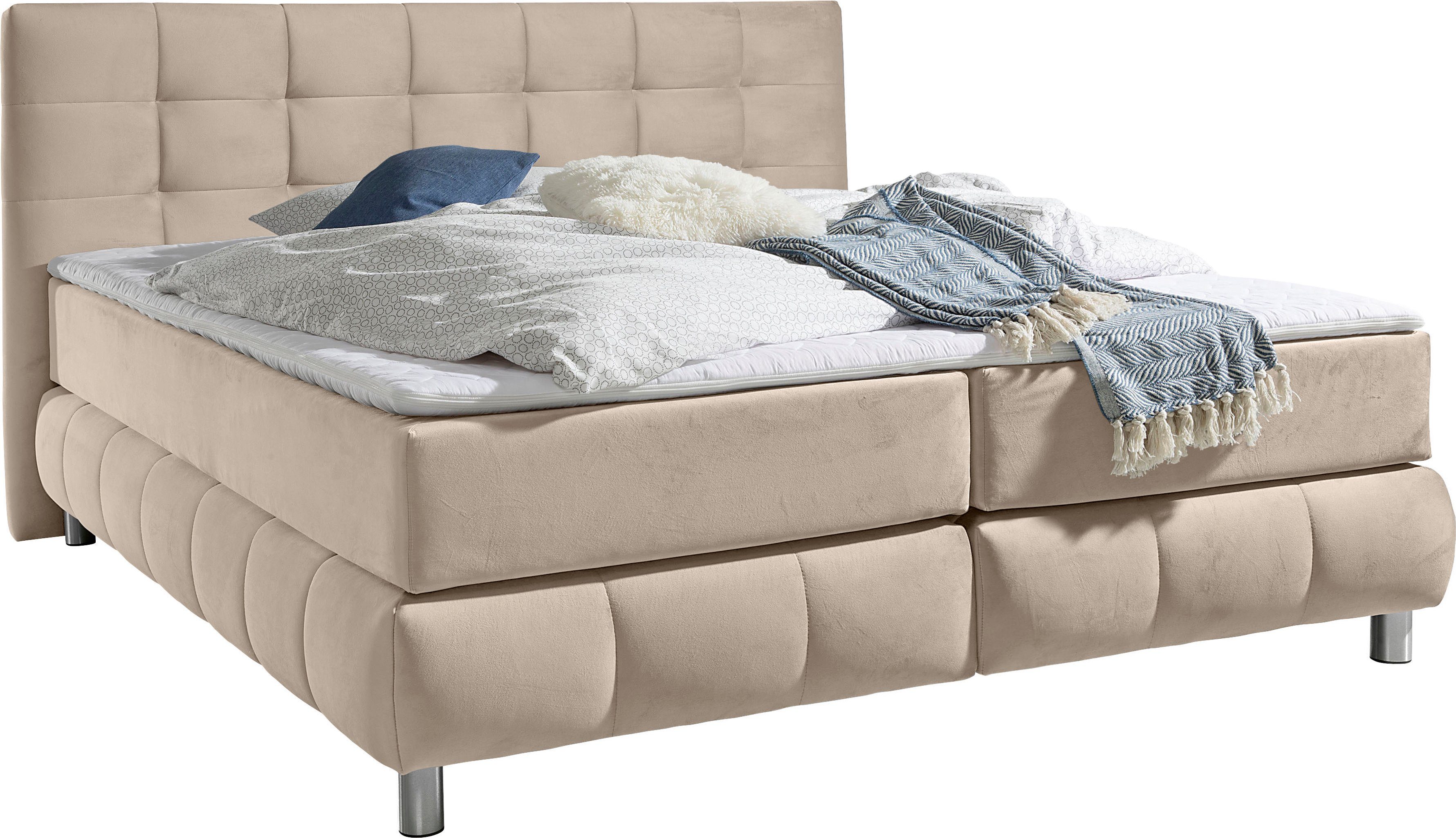 andas Boxspringbett "Salo", incl. Topper, 6 Breiten, 2 Härtegrade, TFK auch günstig online kaufen