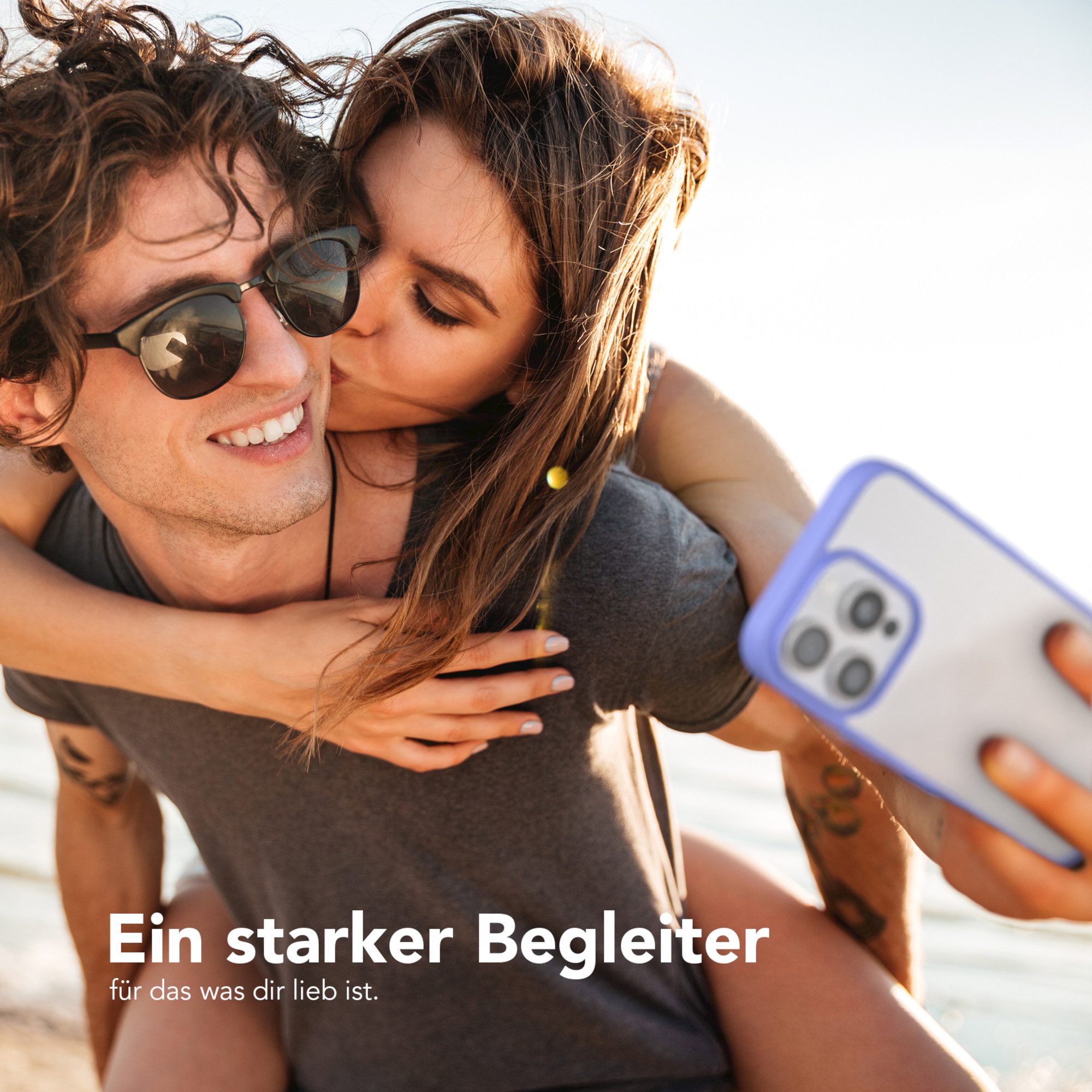 EAZY CASE Handyhülle Bumper Case für Apple iPhone 16 Pro 6,3 Zoll, Smart Slimcover Transparent stoßfest Hybrid Hülle Back Cover Blau