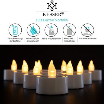 KESSER LED-Kerze, LED Kerzen in Teelichtform Mit Fernbedienung & Batterie Flackernd