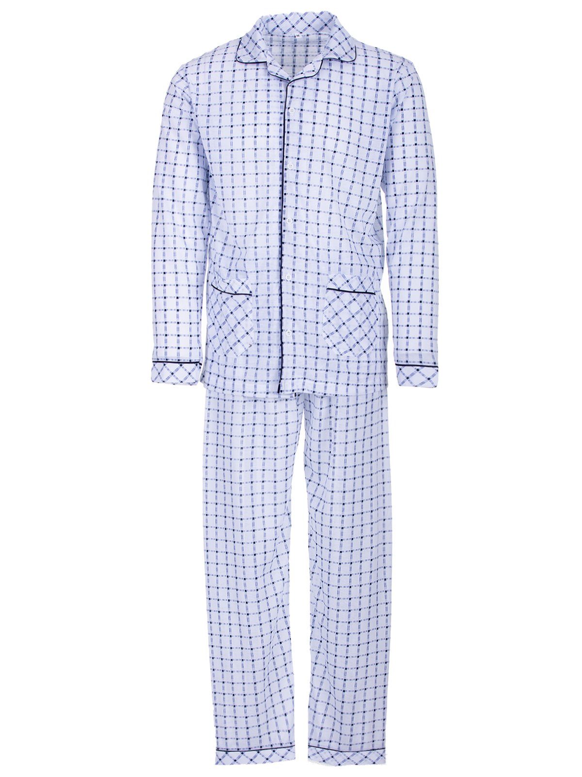 Nachthemd Pyjama Set Langarm - Allover Karo
