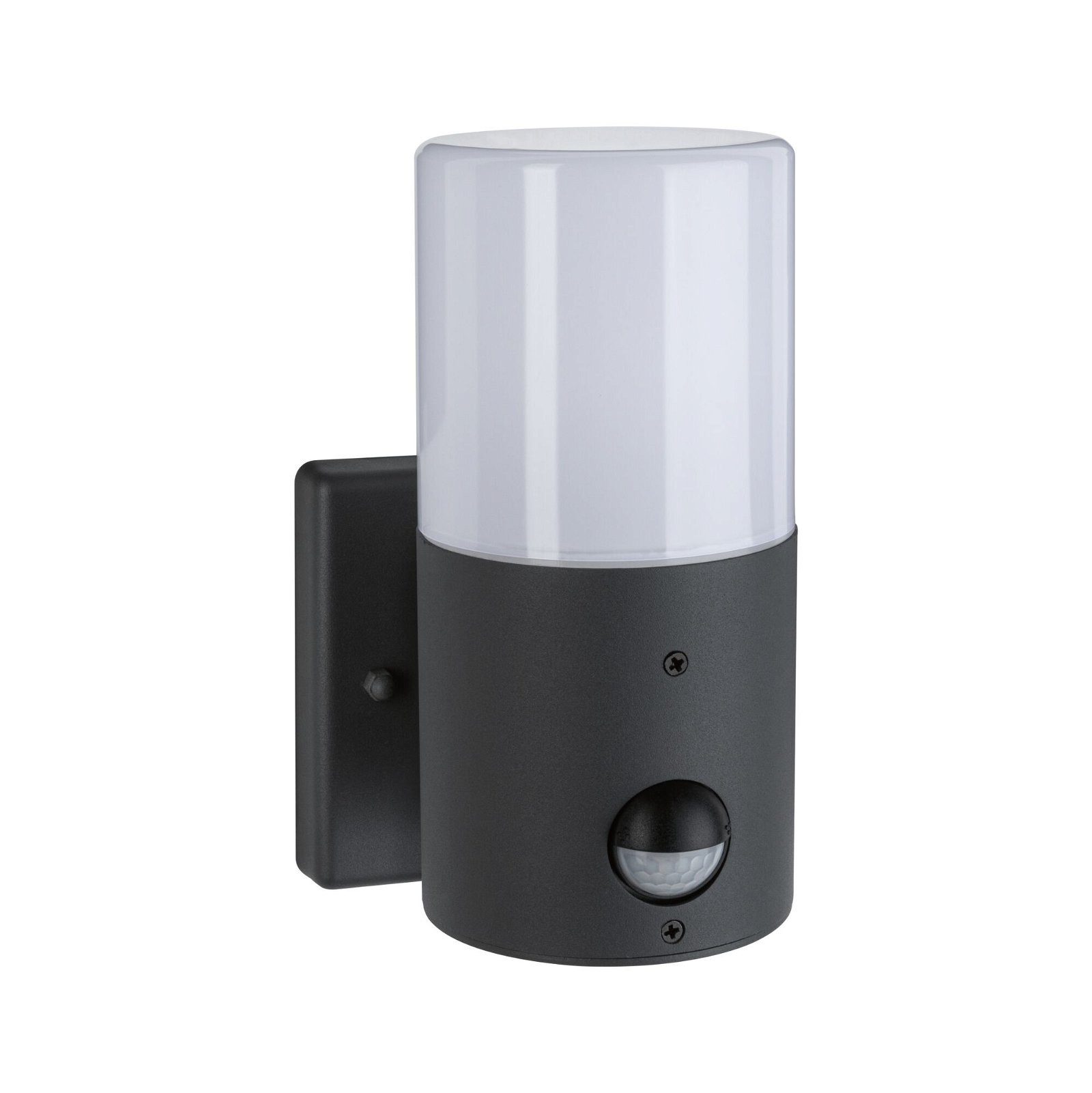 Paulmann Außen-Wandleuchte Tubs IP44 rund 105x130mm max. 15W 230V Grau matt Metall, Kunststoff, ohne Leuchtmittel, Bewegungsmelder