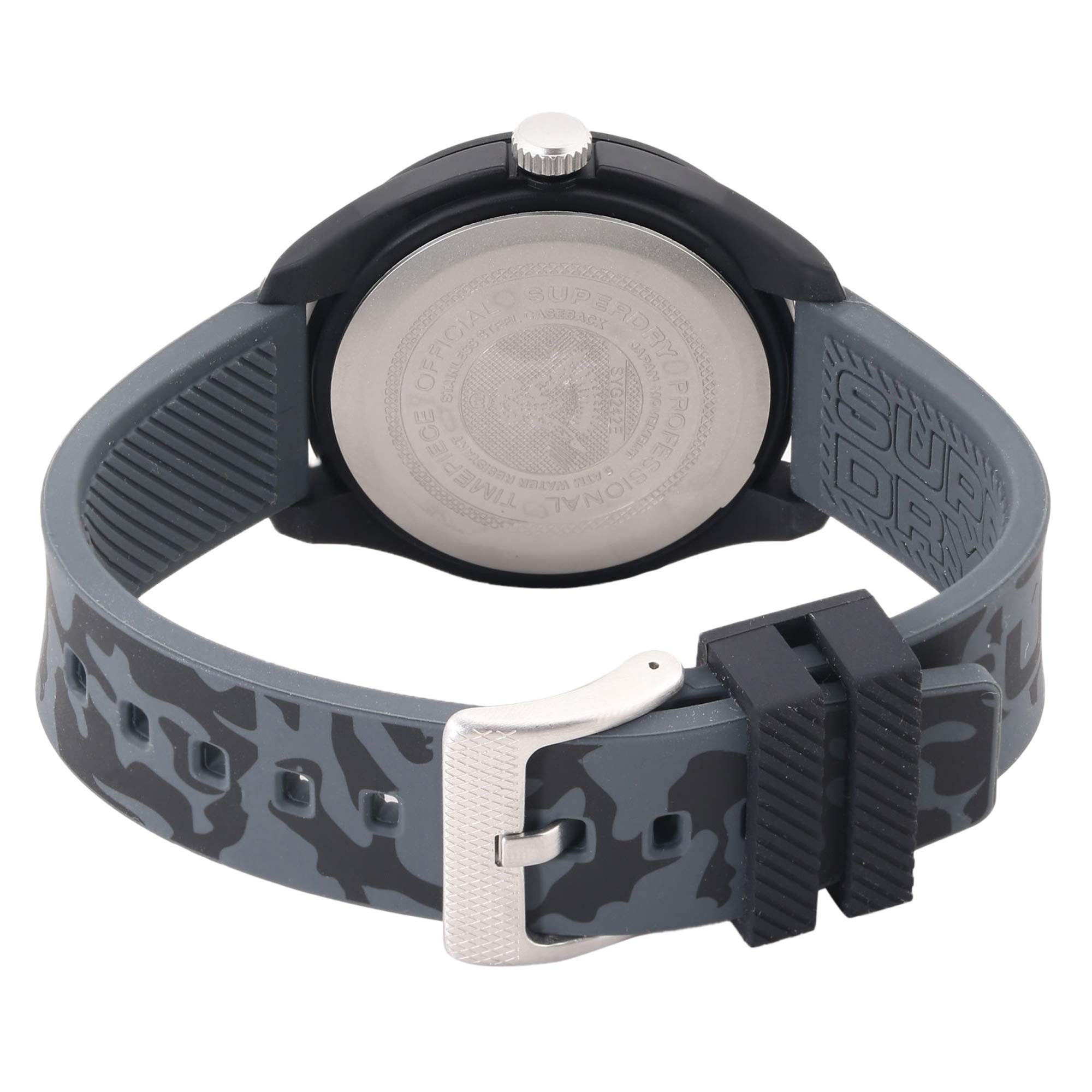 Silikon Quarz Quarzuhr, SYG242E Herren Superdry mit Analog Superdry Armband Uhr