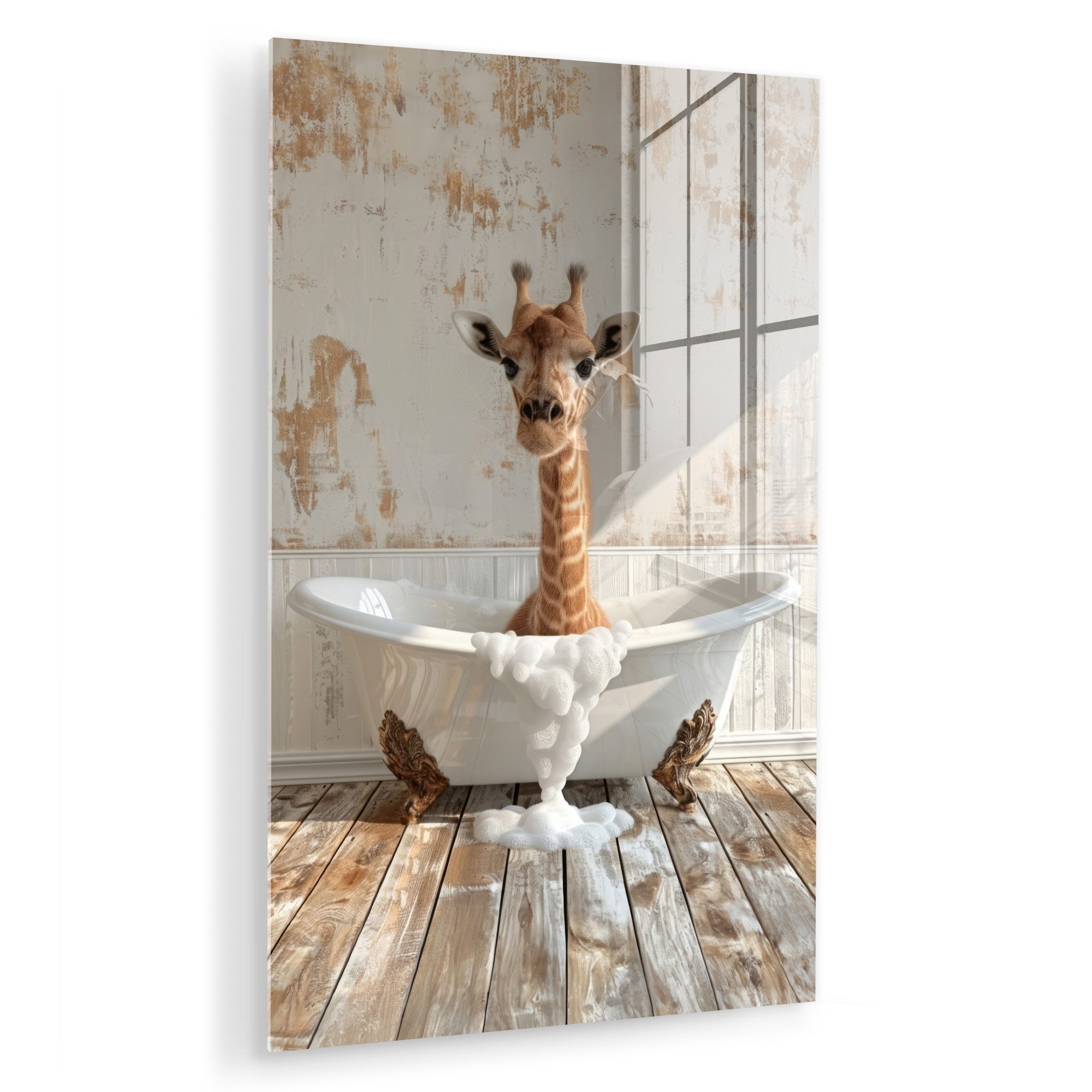 MuchoWow Acrylglasbild Giraffe - Badewanne - günstig online kaufen