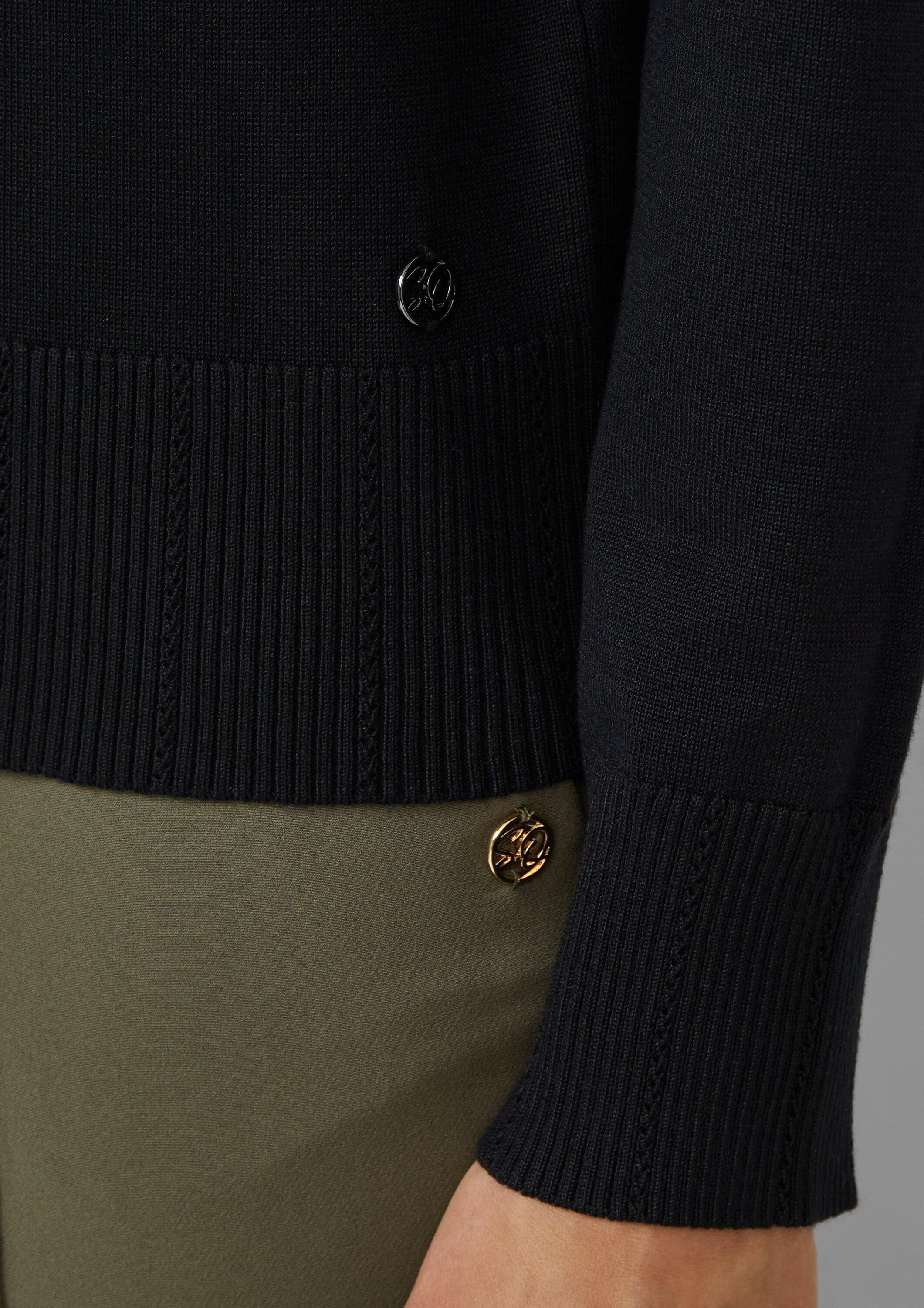 s.Oliver Longpullover Strickpullover Slim-Fit-Pullover mit Ajour-Details
