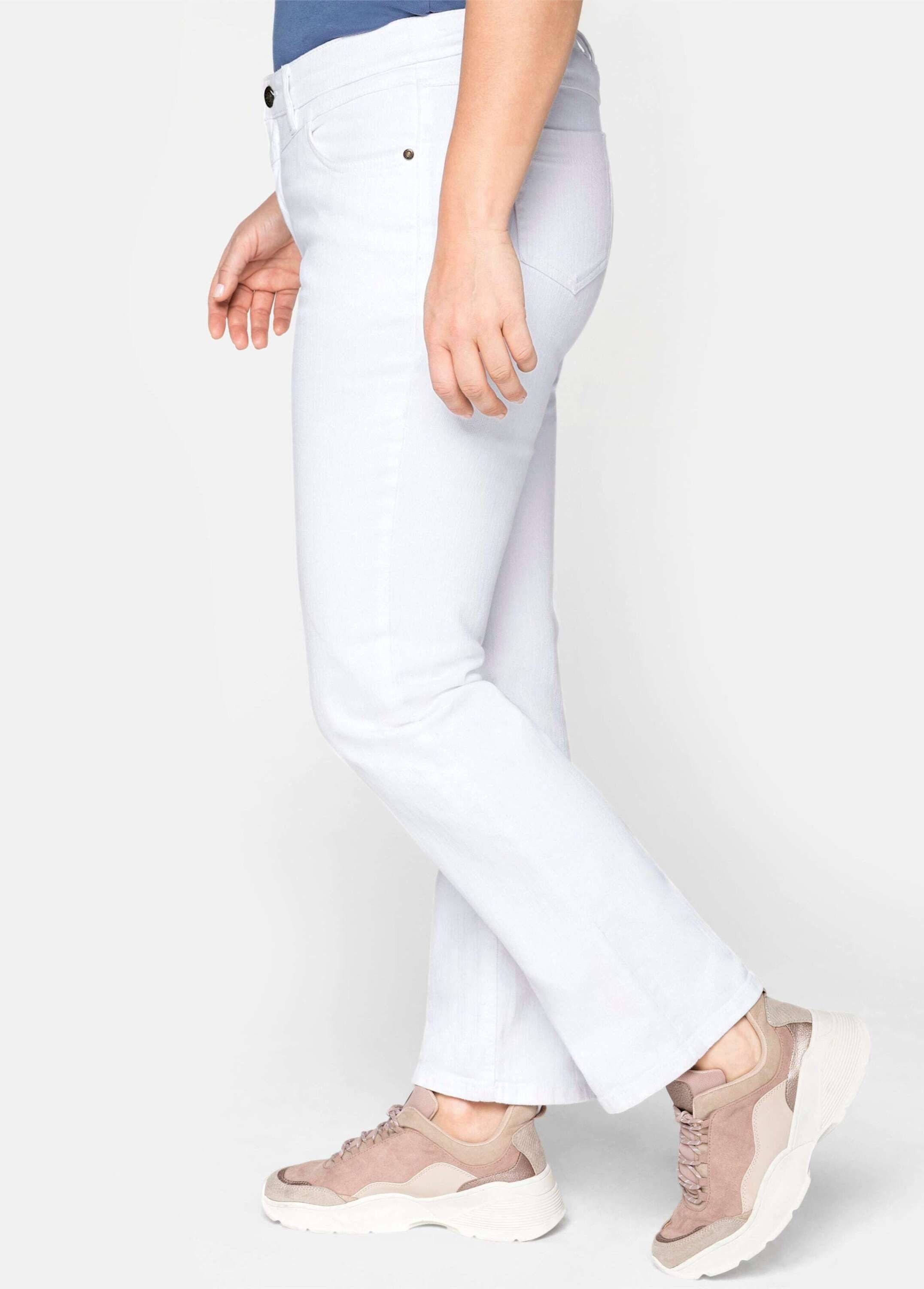 Sheego Bequeme Jeans Stretch-Jeans »Die Gerade« mit Used-Effekten – Bild 3 von 5