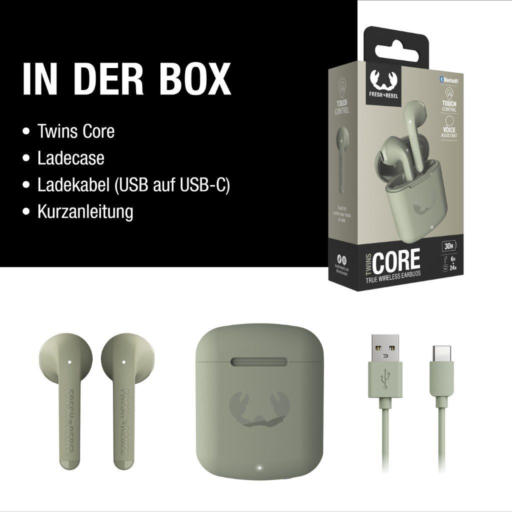 Dried Core (Dual-Master-Funktion, Touch-Control-Steuerung, Kopfhörer Twins Auto-Kopplung) Rebel Green Fresh´n