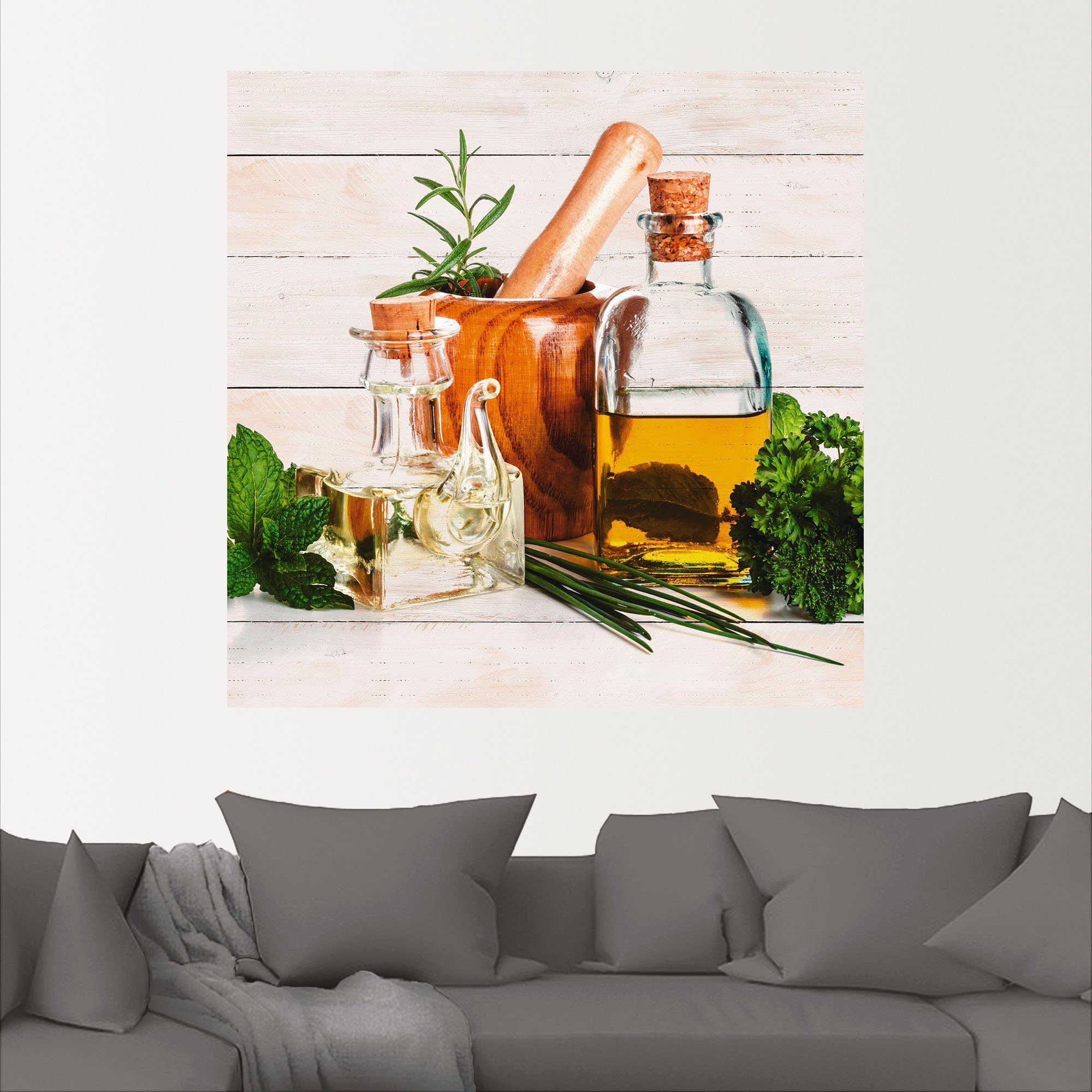 Wandaufkleber (1 St), - in als Artland Alubild, Leinwandbild, oder Kräuter Olivenöl versch. Wandbild Poster und Küche, Arrangements Größen